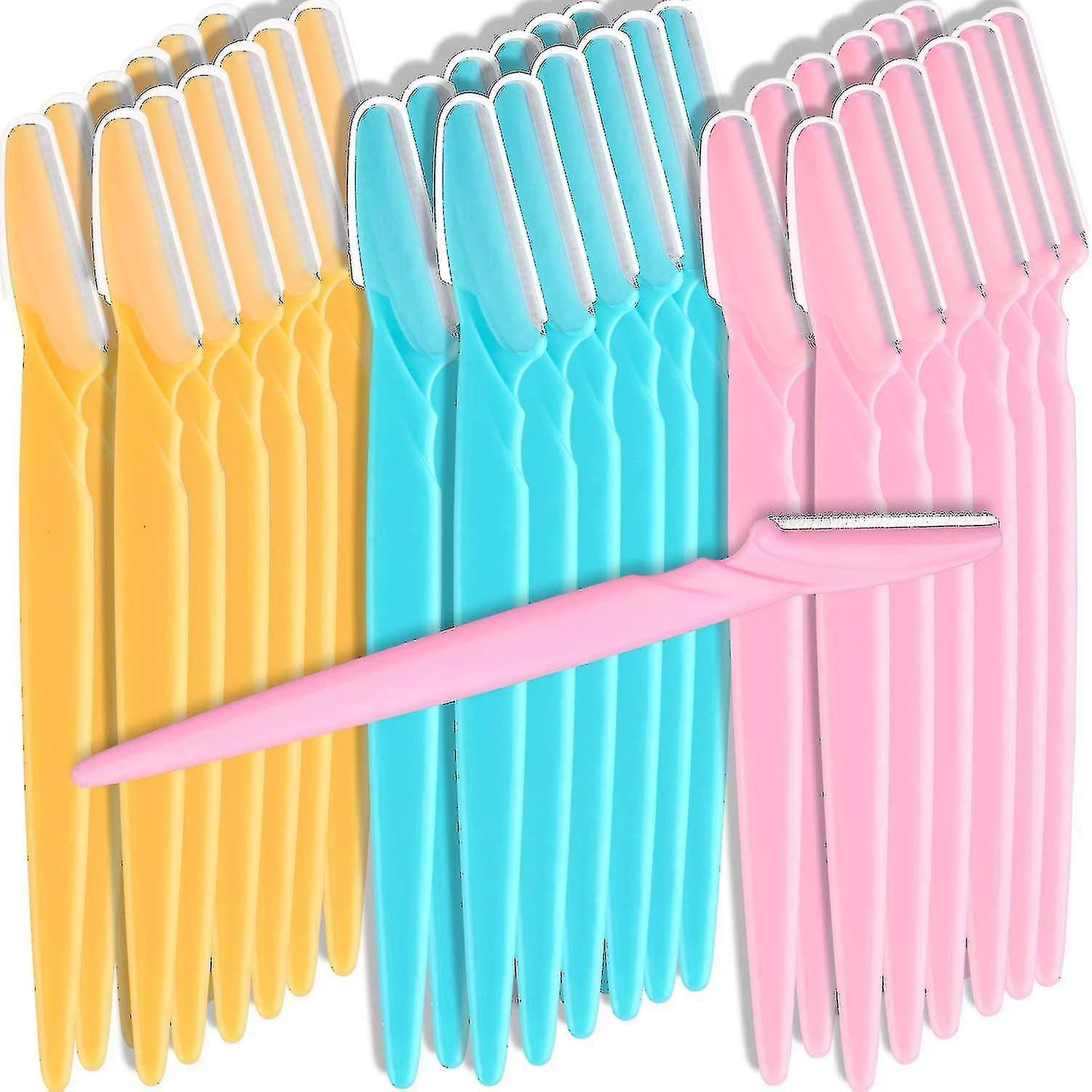 48 stuks gezichts scheermes wenkbrauw scheermes trimmer met precisie cover