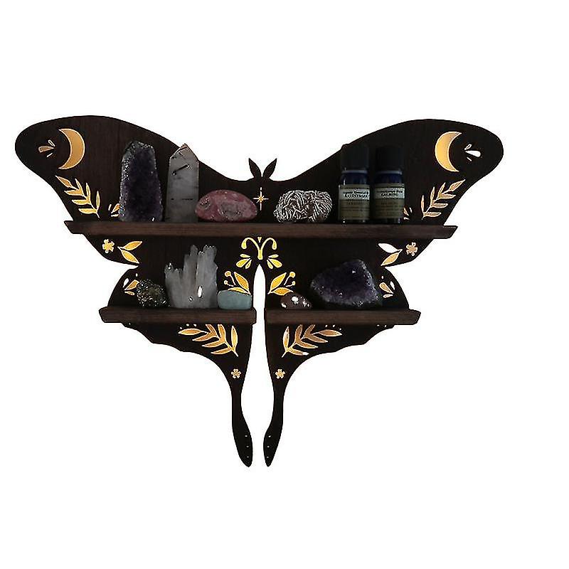 Noël en bois Luna Moth lampe Crystal Shelf Lampe Rack de rangement SX