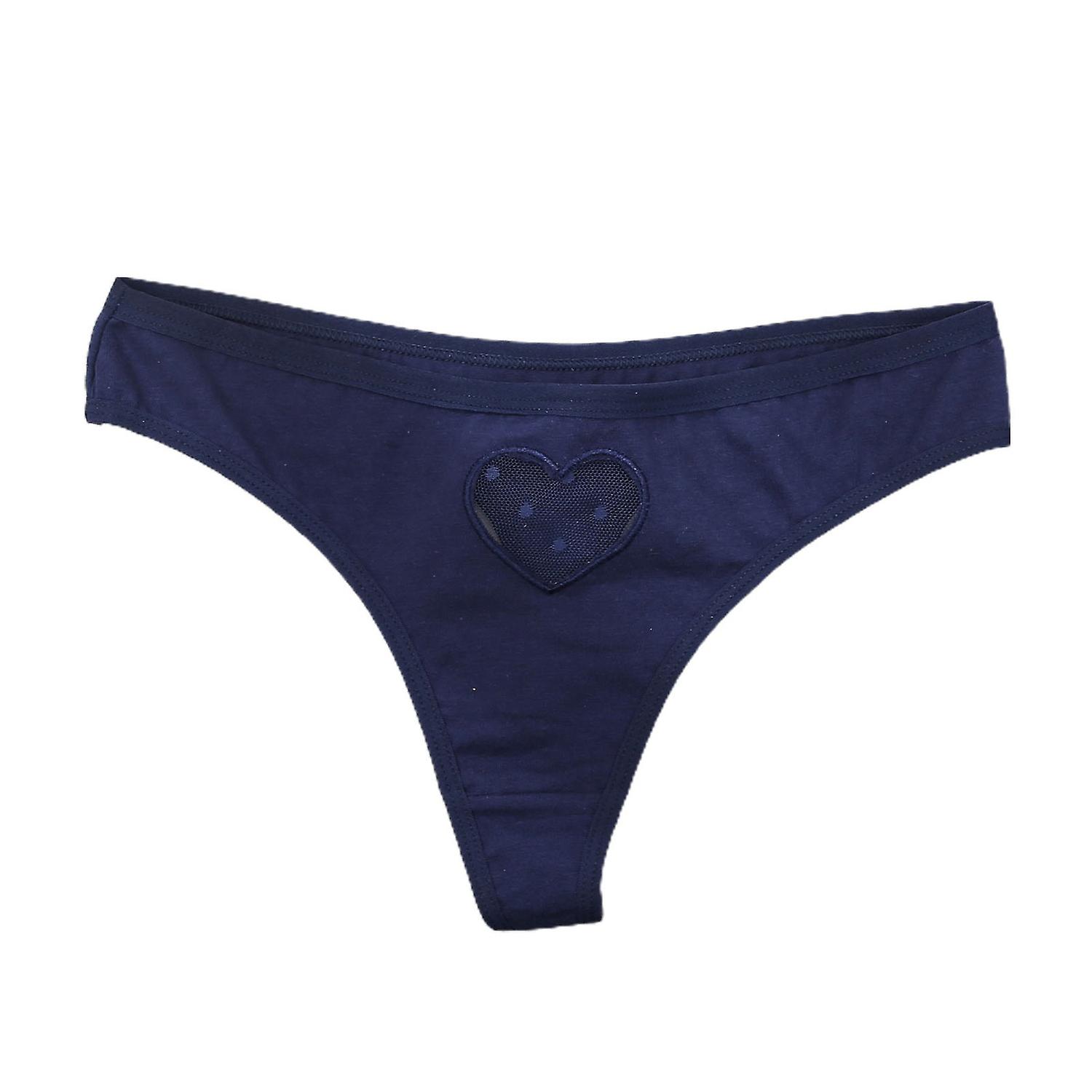 Femmes Strings Transparent Coeur Patchwork Sexy Sans Couture Bon Stretch Slips G-strings pour dormir
