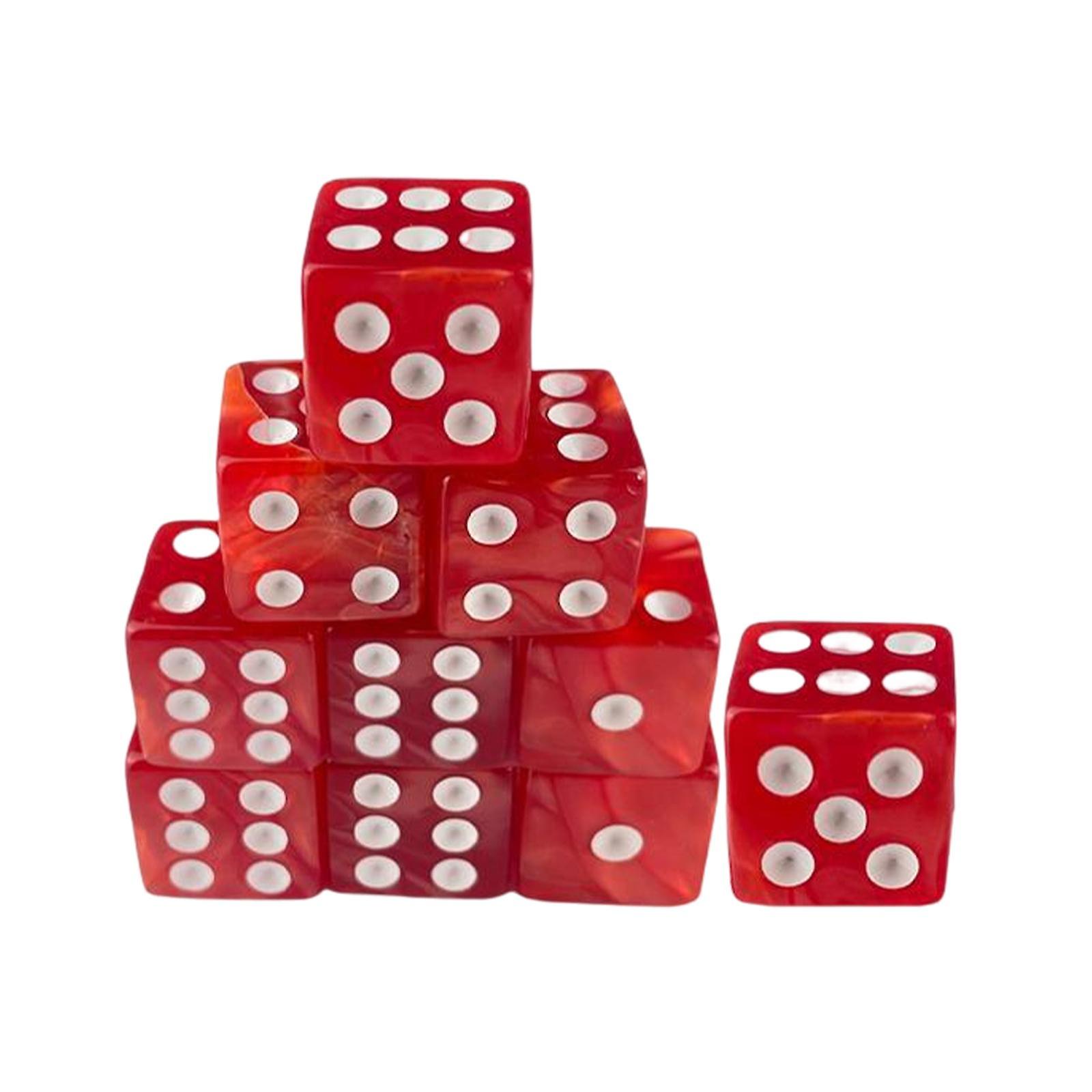 10x 0.6inch Game Dices Teaching Aids for Table Game Role Play Math Teaching Blue Black