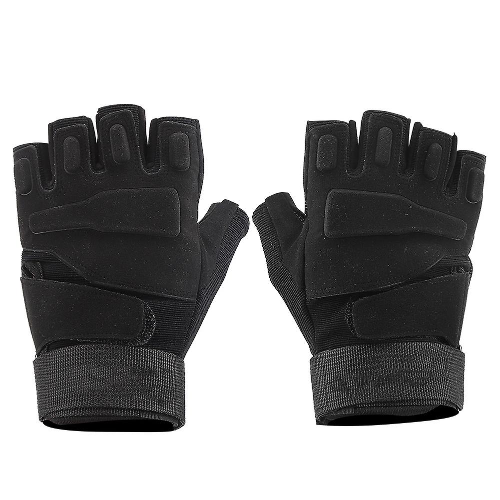 Men's Black Eagle Half Finger Gloves Outdoor Sports Half Finger Fitness Climbing Sports Military Fan Anti slip Gloves(Half Finger gloves M)