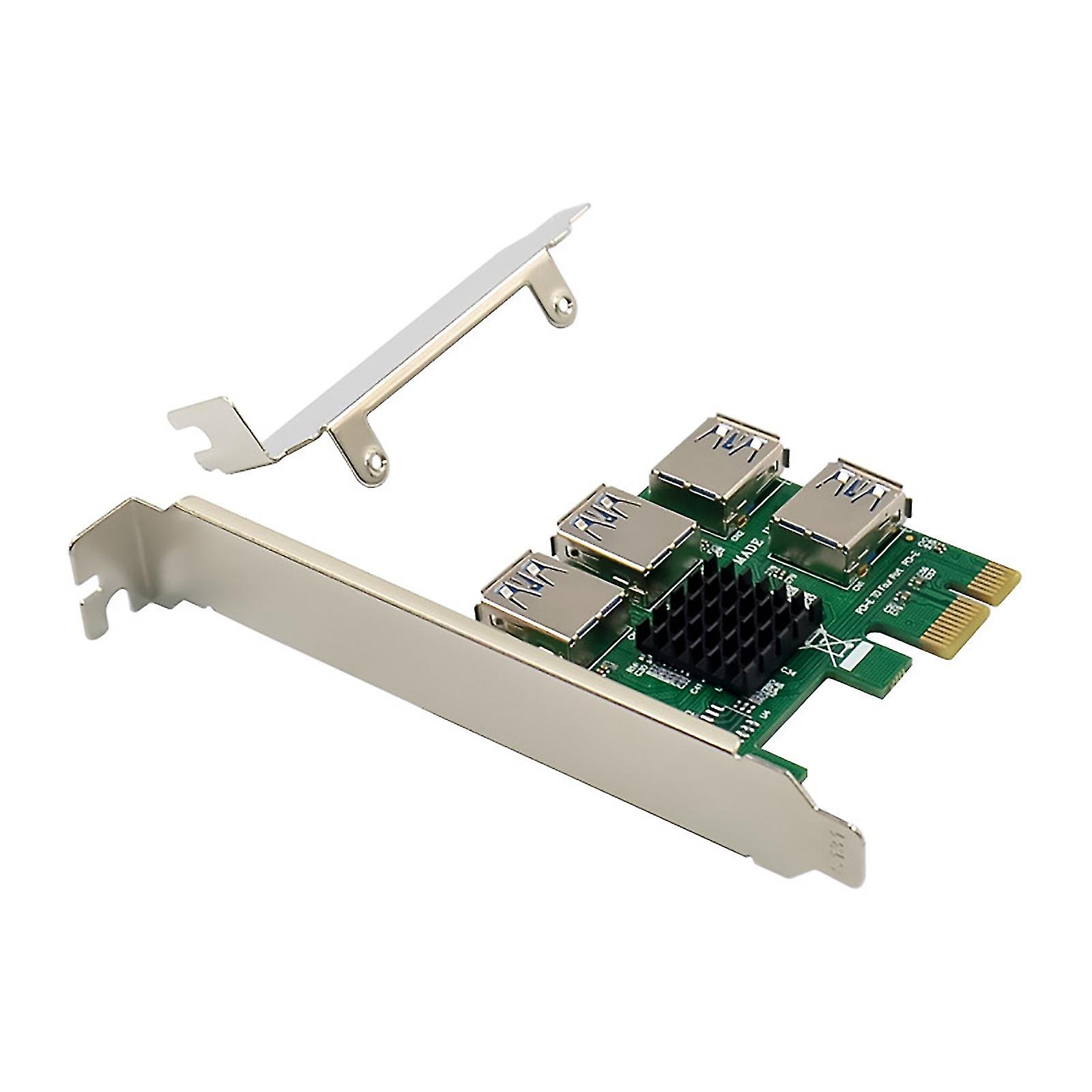 4 Ports Pci-e To Usb3.0 Computer Expansion Card Pcie Usb Riser Adapter Asm1184e