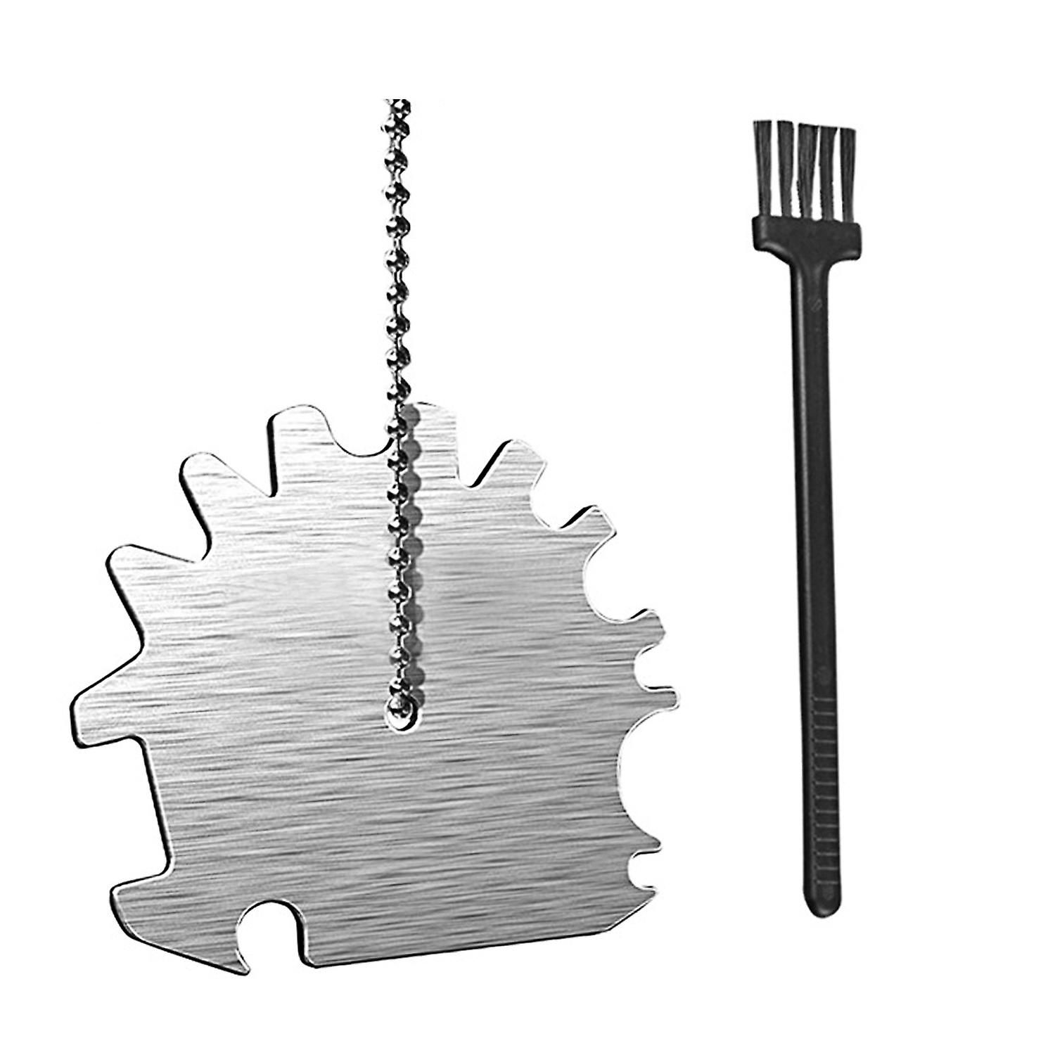 2Pcs/Set Cleaning Scraper Universal Easy to Use Stainless Steel Convenient Grill Rack Brush Cleaner
