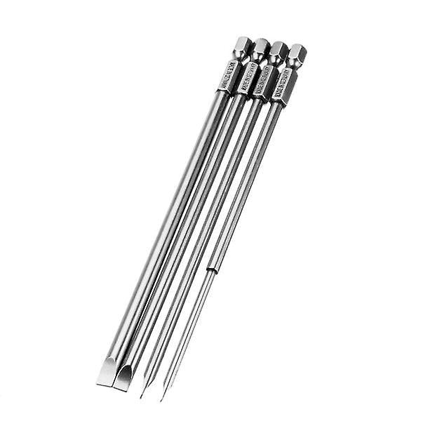 4Pcs 150mm Magnetic 3.0-6.0mm Flat Head Slotted Tip Screwdrivers Bits