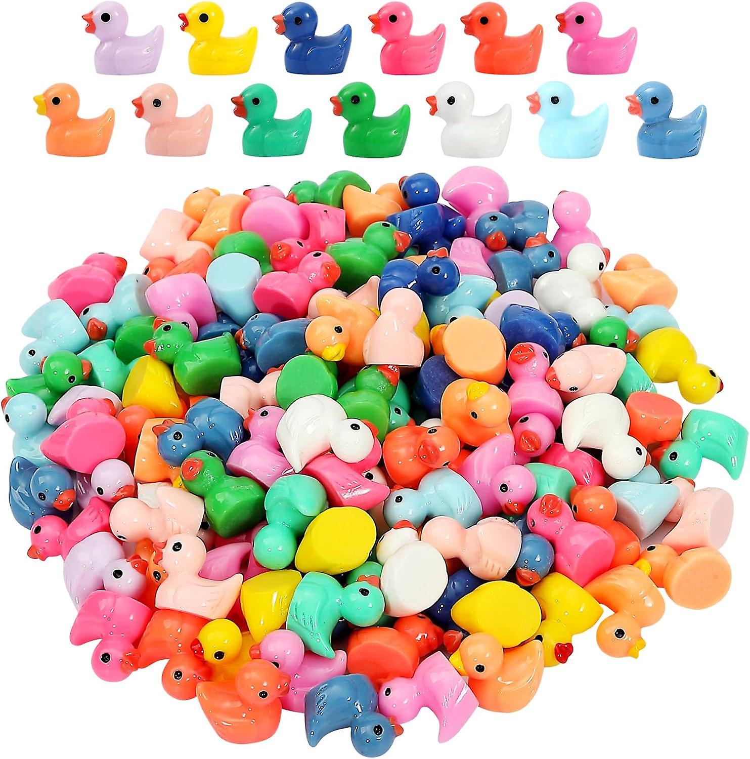 100pcs Tiny Duck Figures Mini Resin Duck Miniature Duck Garden Landscape Duck Decoration