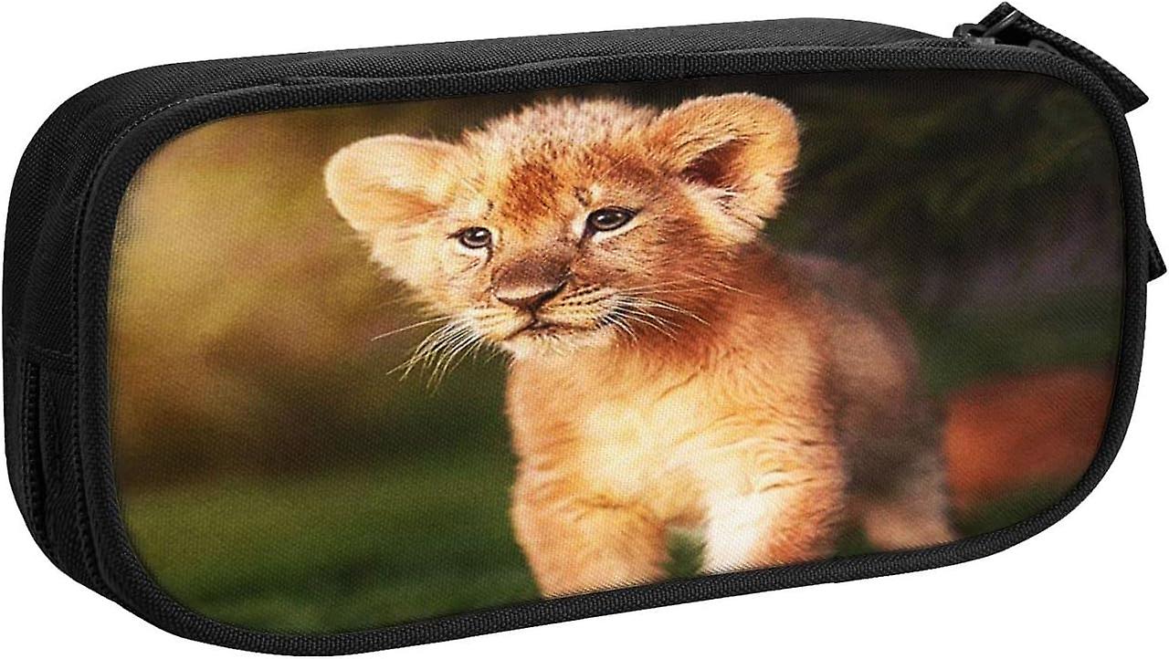 CNSEHQD Pencil Case Large Capacity Pencil Pouch Lion Cub Pencil Bag Office Pen Holder Organizer Stationery Bag for Girls Boys Adults14534