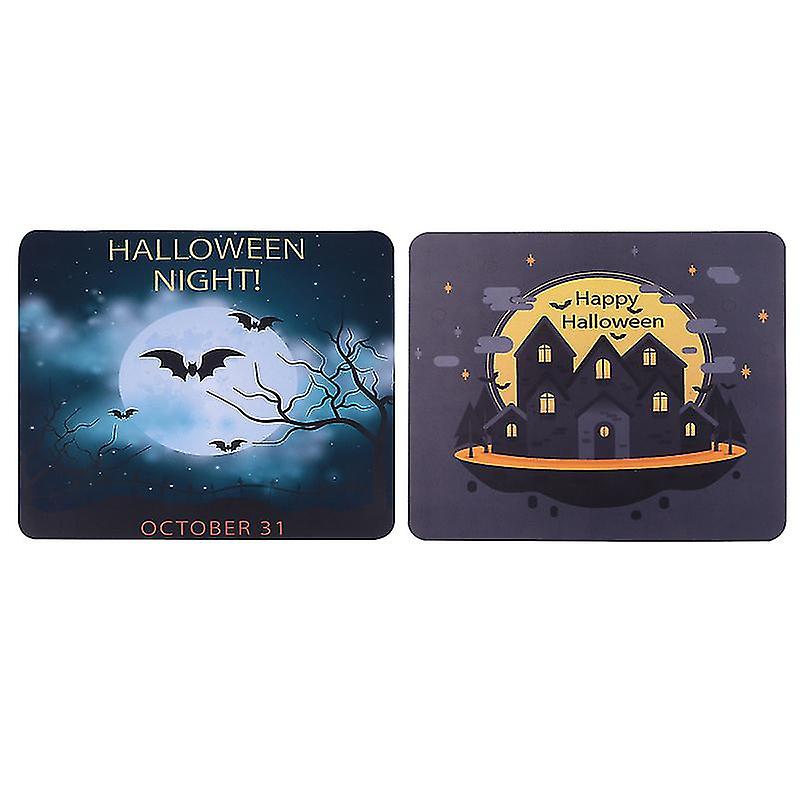 2pcs Rubber Mouse Mat For Halloween Decor