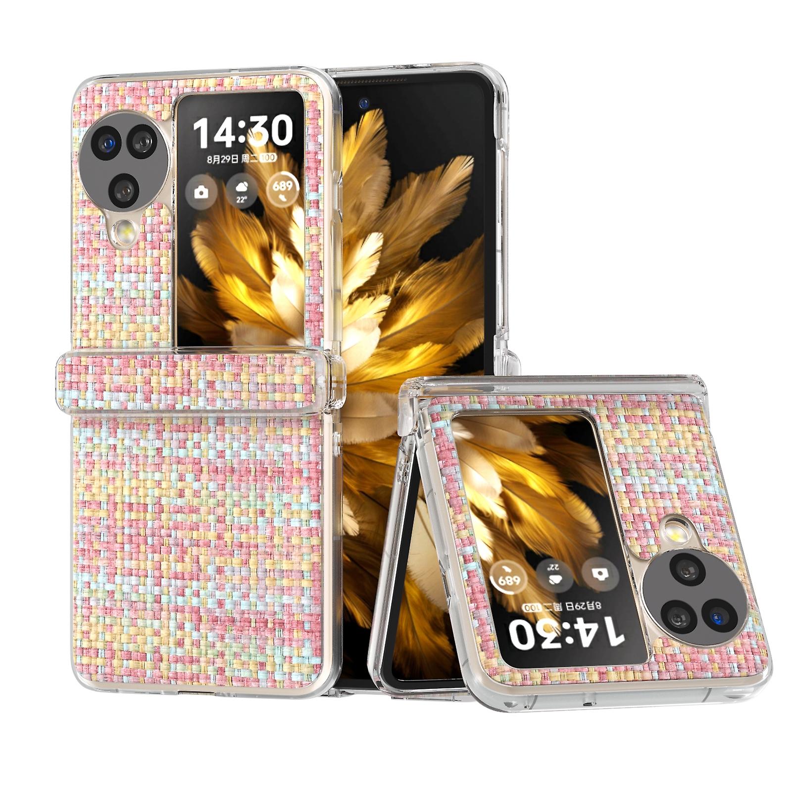 3 in 1 Rhombic Texture PU Case For OPPO Find N3 Flip