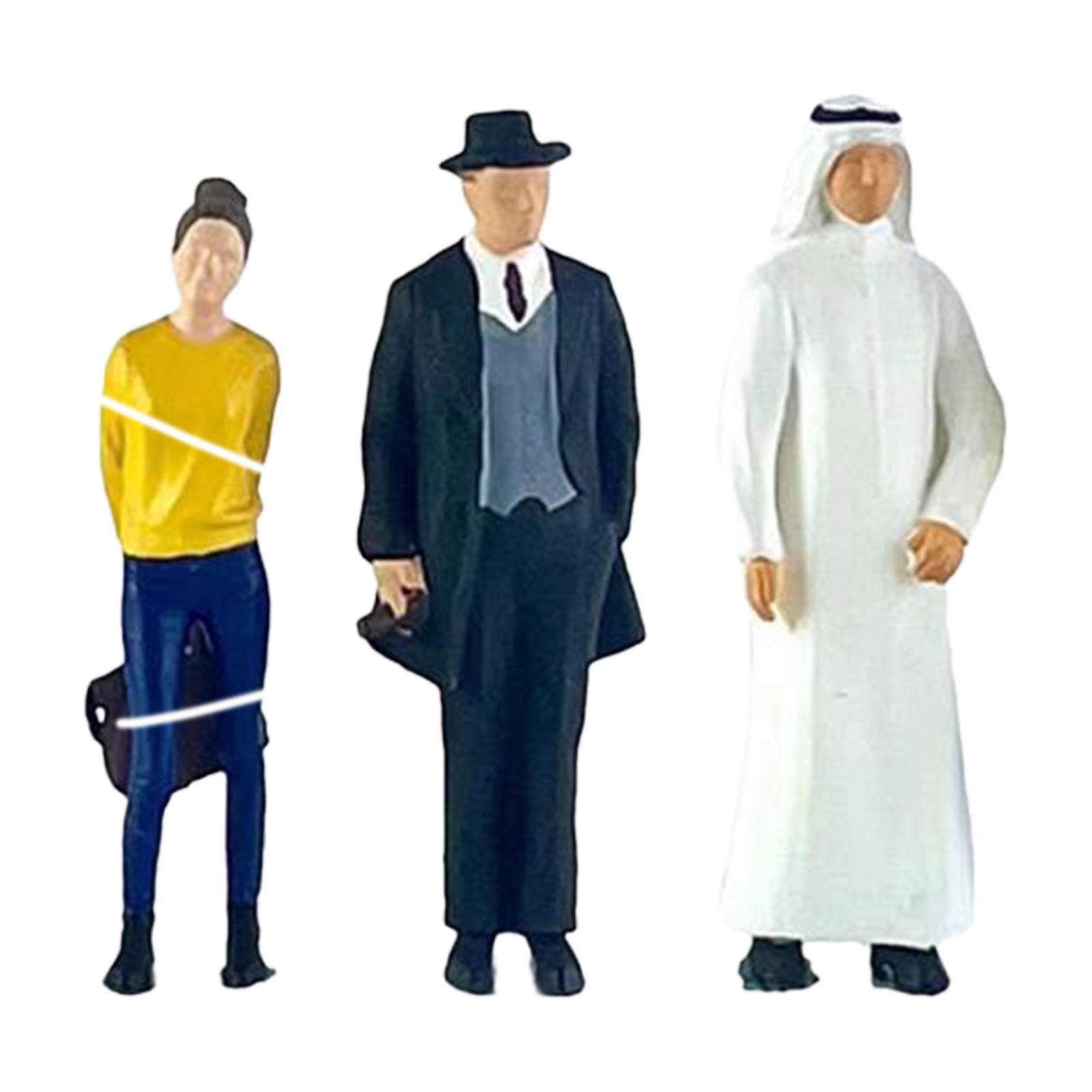 3Pcs 1:64 Model People Figures Resin for Micro Landscape Railways Sand Table