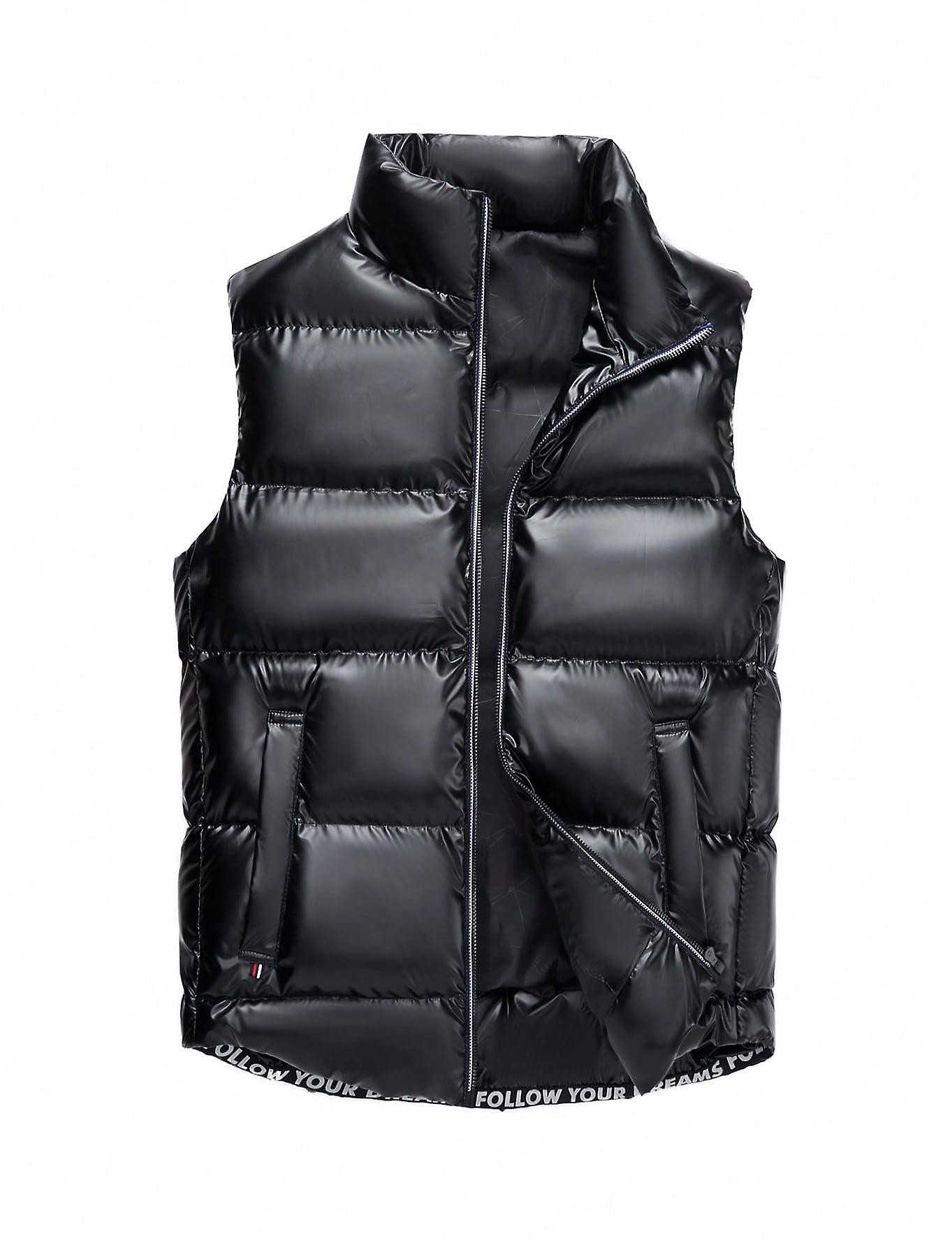 Men Zip Up Vest Puffer Coat