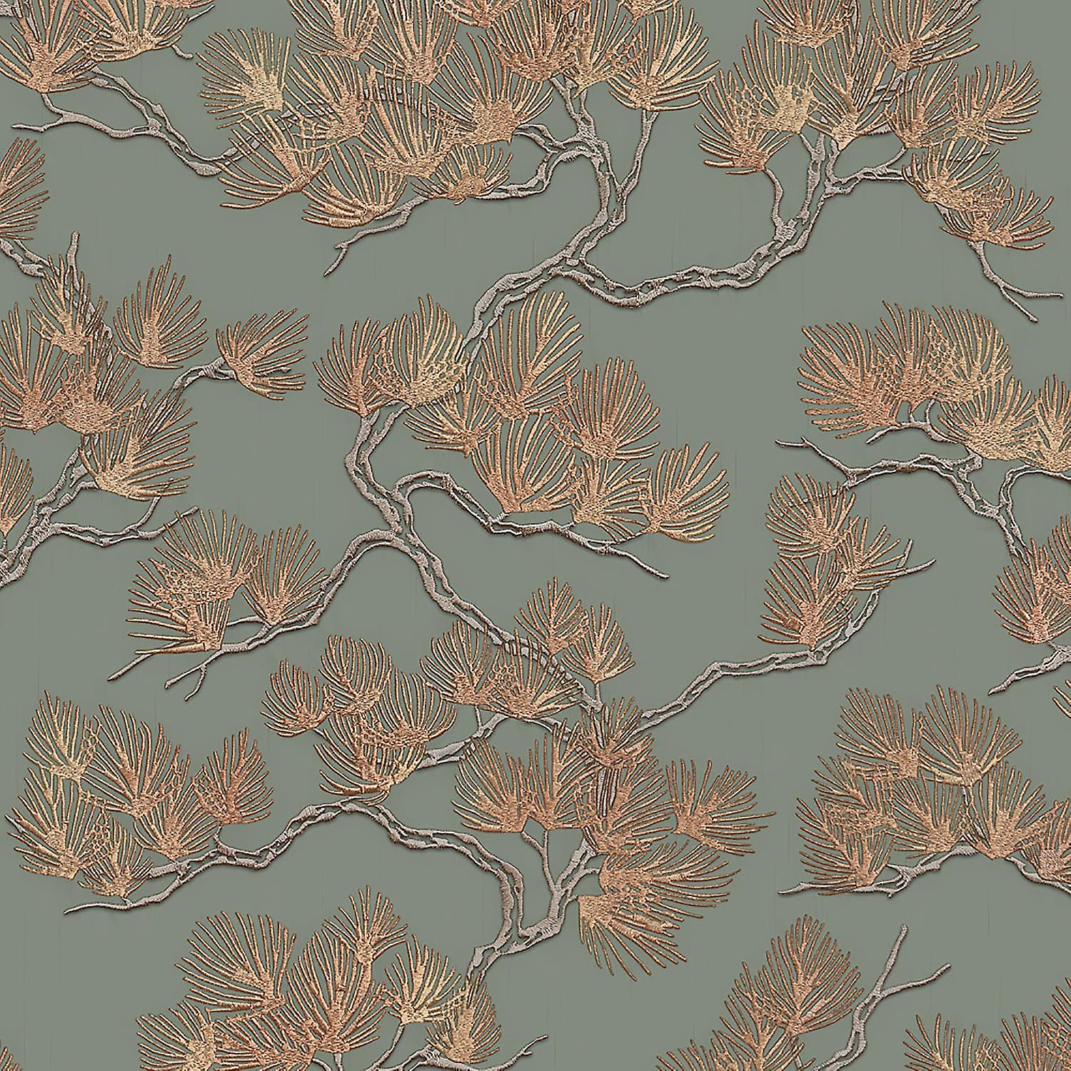 Design ID Sage Bronze Tree Wallpaper