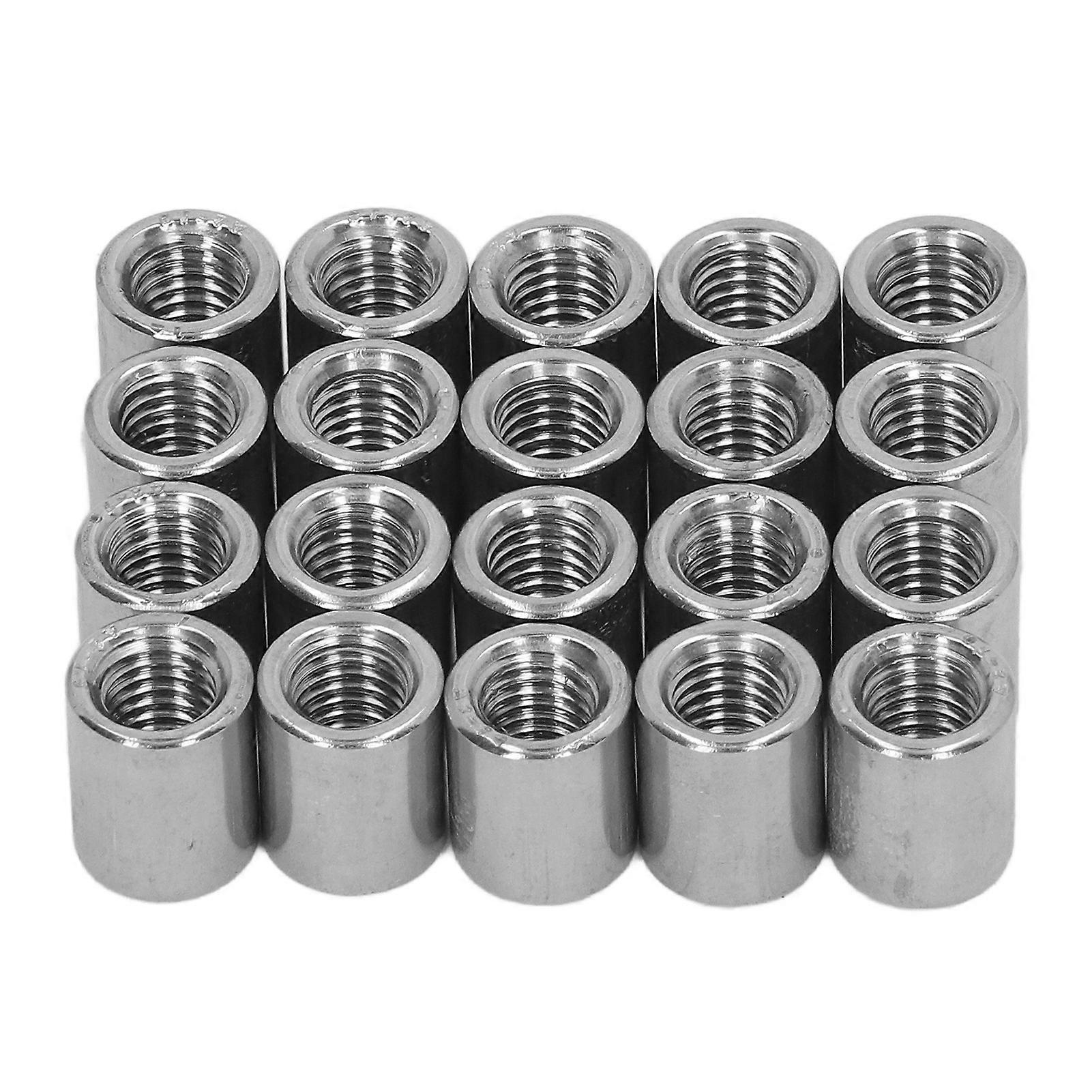 20Pcs M8 Female Thread Coupling Nut Kit Stainless Steel Rugged Threaded Coupling Nut Kit for Repairing