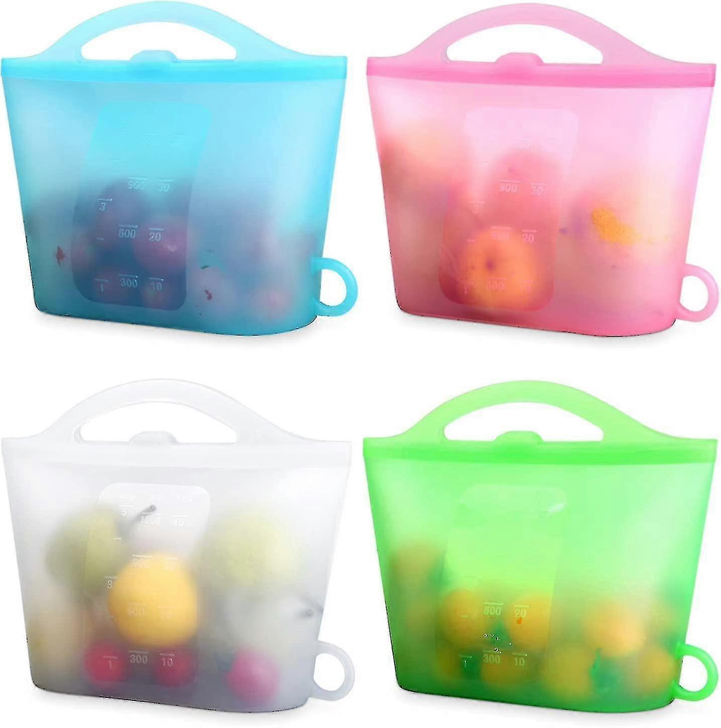 1pcs 100% Silicone Food Storage Bags Reusable Food Storage Bags(upright) Suitable For Storage Of Various Foods Freezing, Keeping Fresh, Cooking, Heati
