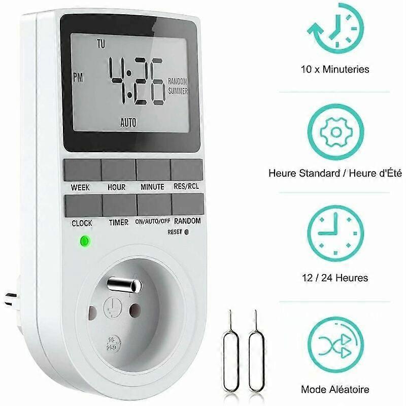 Uscita timer digitale programmabile su grande schermo standard europeo, timer settimanale digitale con schermo LCD
