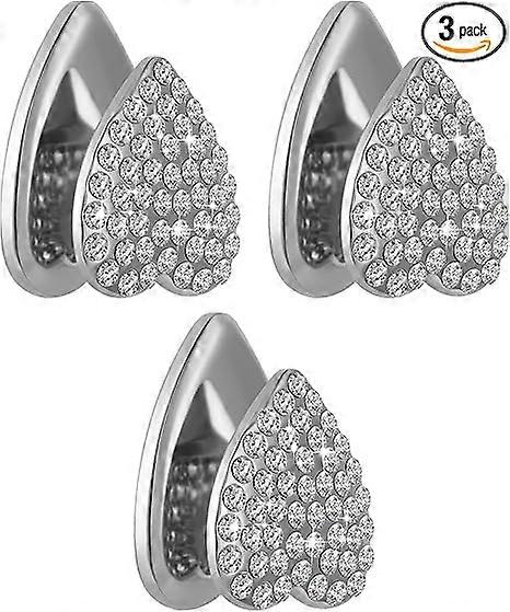 Car Hooks 3pcs Crystal Heart Vent Clips Multifunctional Dashboard Metal Car Storage Hooks Small Adhesive Wall Hooks Mini Cute Hook on Dashboard for Ke