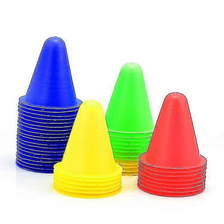 -50 Pieces Colorful Plastic Cone Pylones Obstacle Cones Sport Roller Skating For Slalom, Exercises