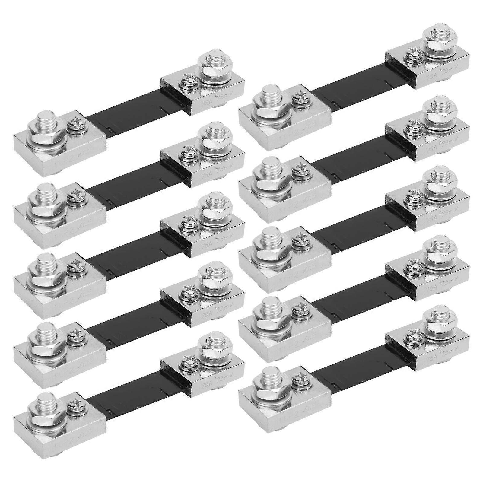 10 قطع 75 مللي فولت تيار مستمر المقاوم الحالي المقاوم سبائك النحاس المنغنيز لتحويلة مقياس التيار الكهربائي FL 2 75A