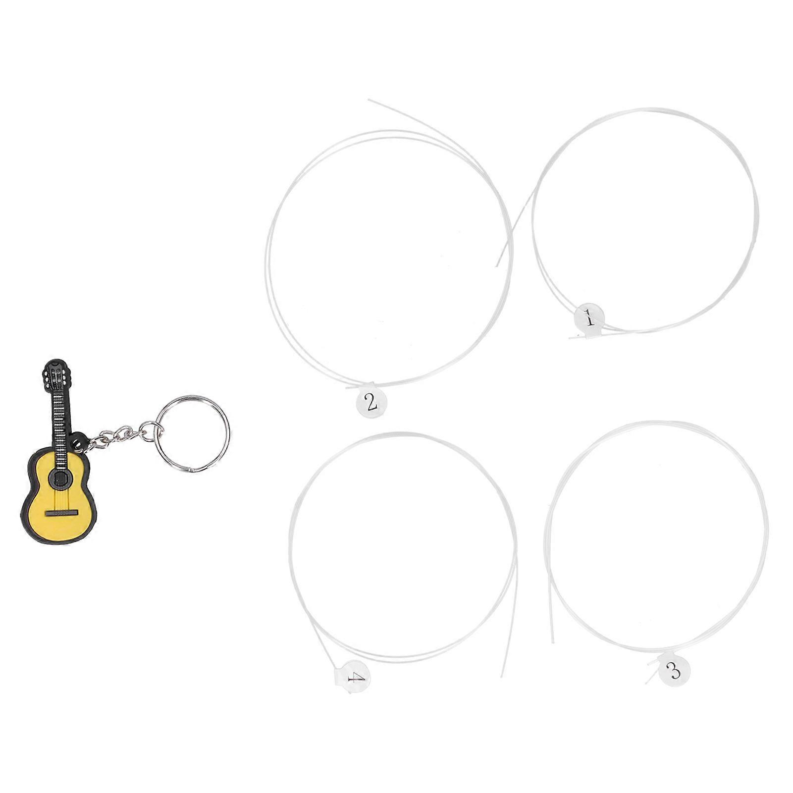4Pcs Strings Milky Stringed Instrument Replacement Parts for Guitar Ukulele UniversalMilky Carbon String Set