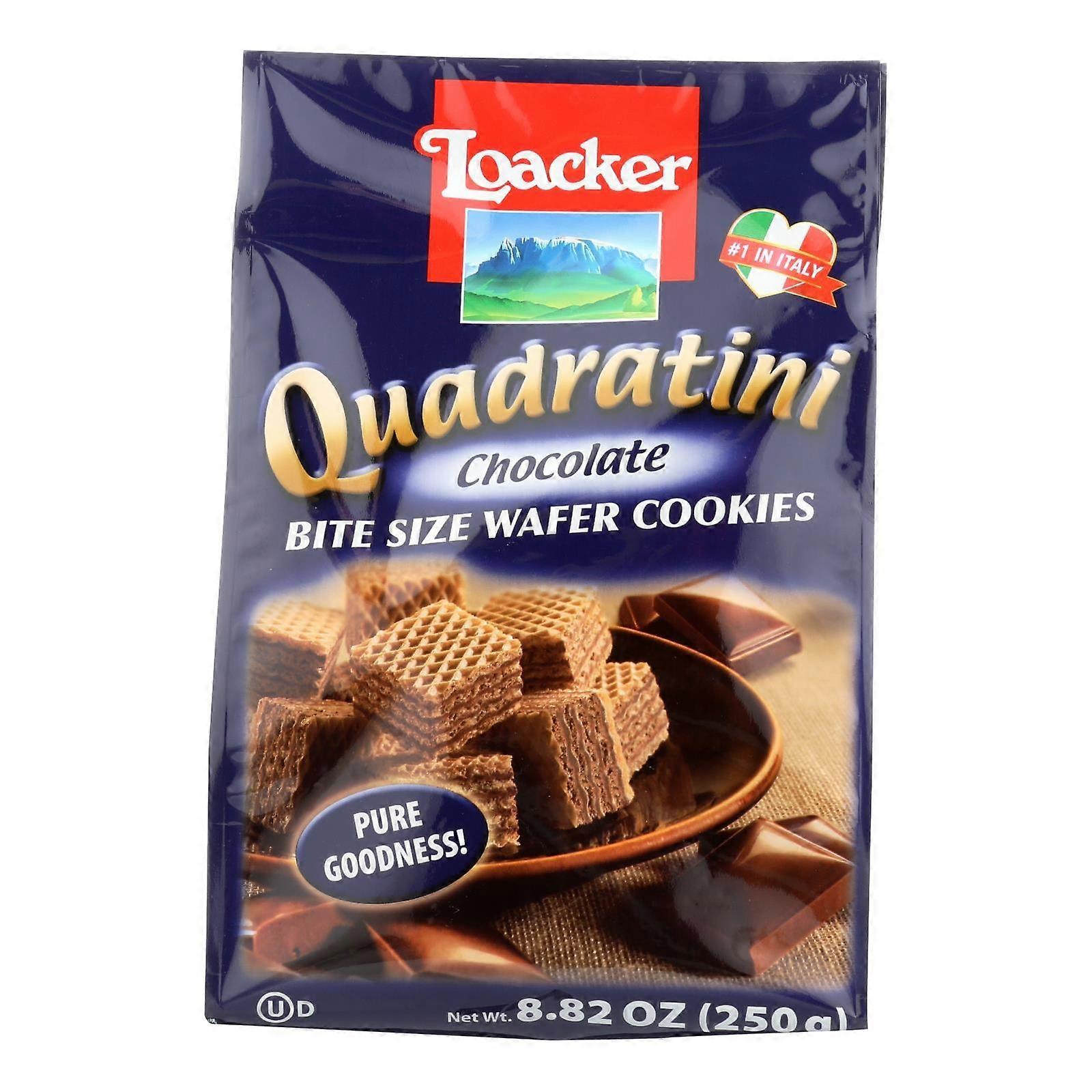 Loacker Quadratini Bite Size Chocolate Wafer Cookies - Case Of 6 - 8.82 Oz