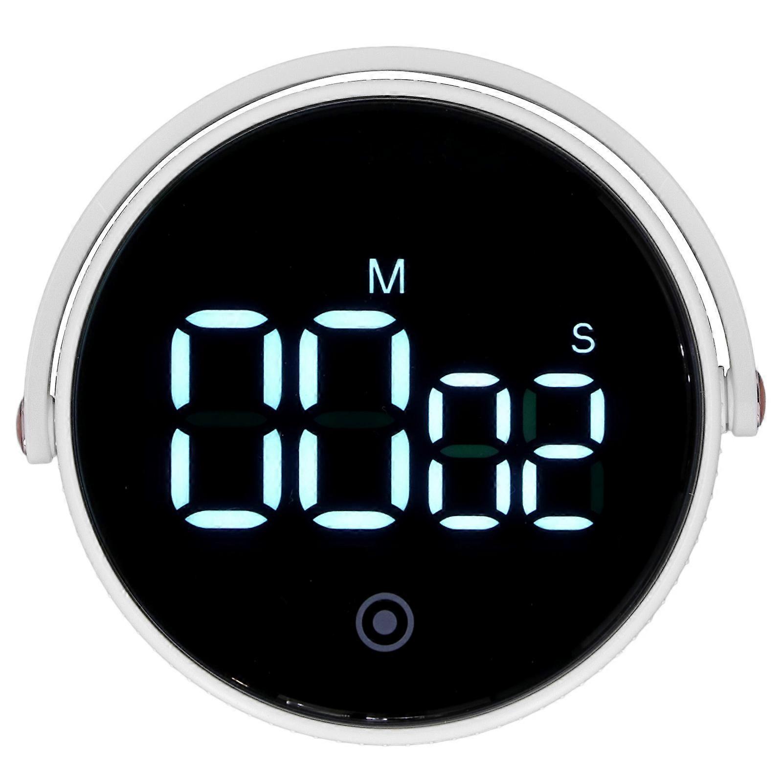 Electronic Timer with Stand Digital Display Magnetic Time Manager Timer for Office Kitchen White
