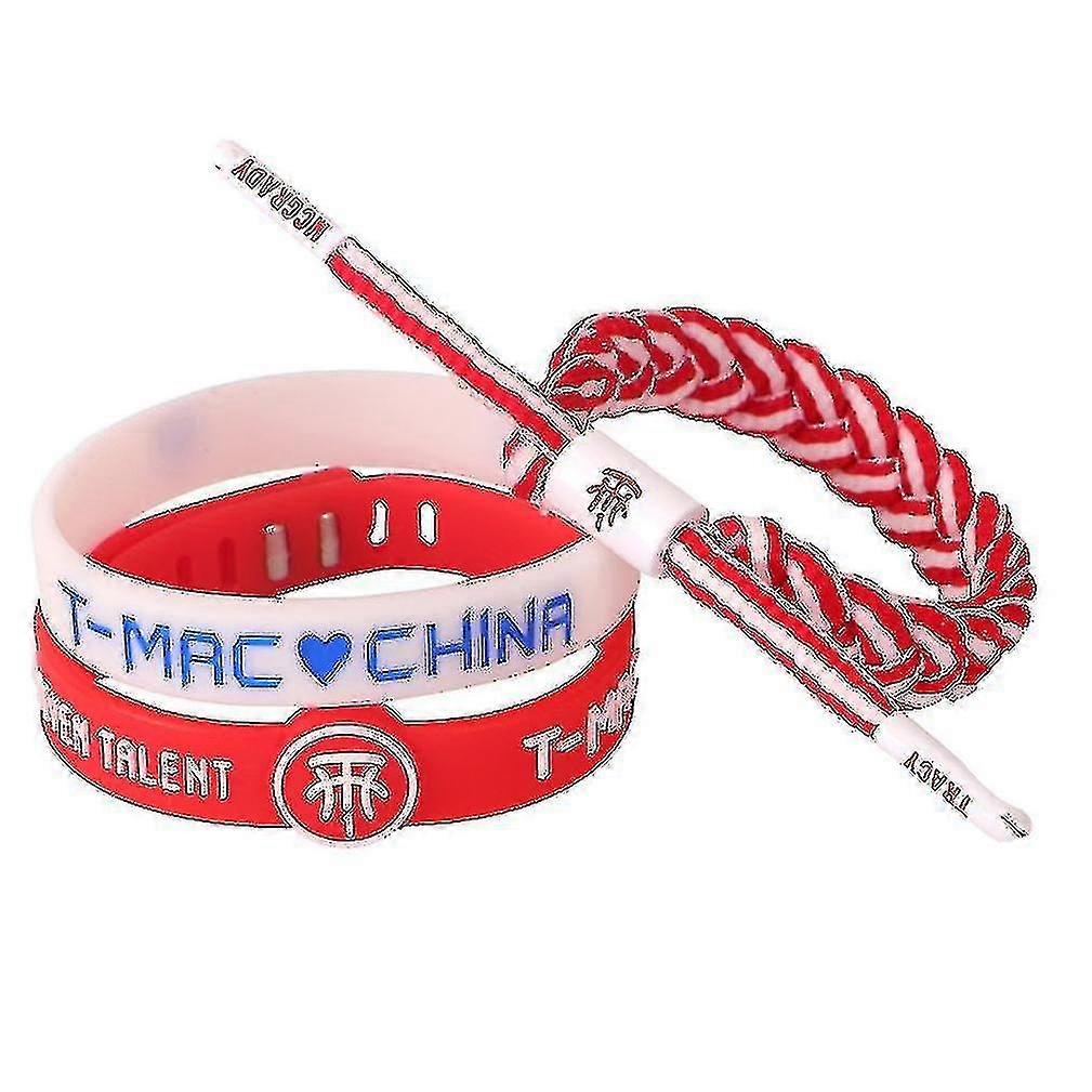 Hmwy-3pcsトレイシーマグレディシリコンバスケットボールブレスレット光輝調節可能なスポーツリストストラップ