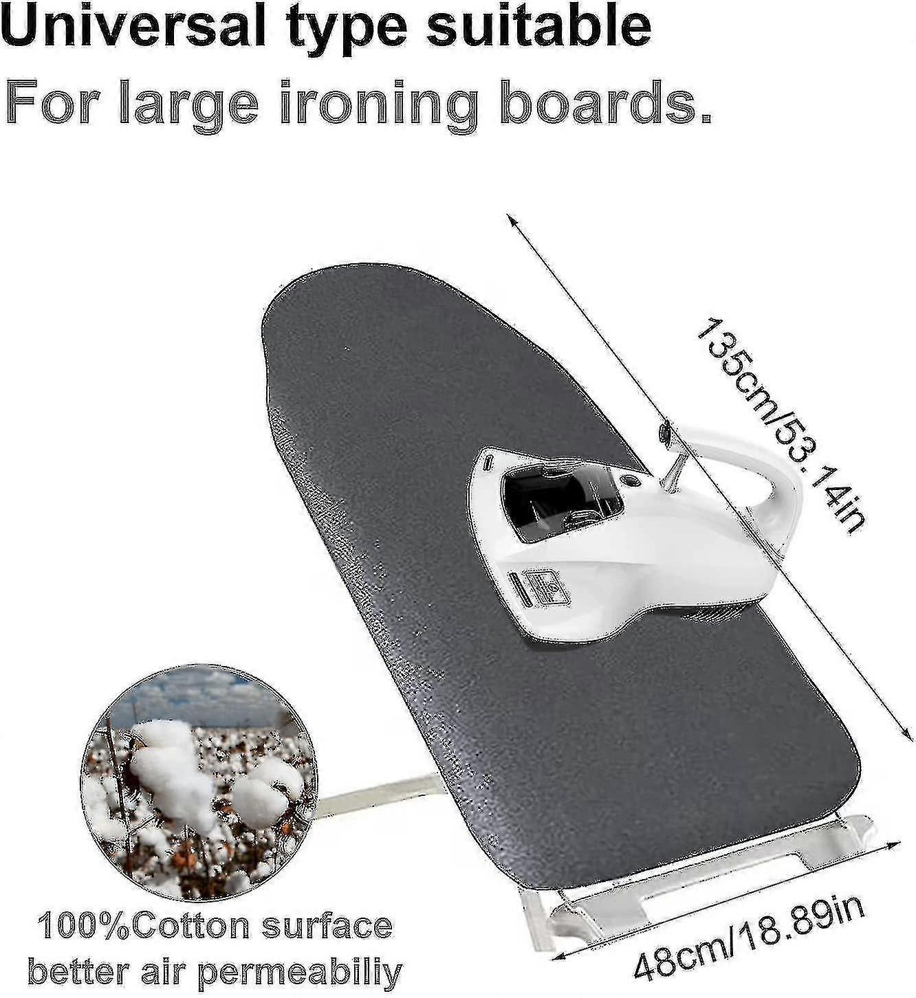 לוח גיהוץ חלופי מכסה 125 X 45 ס"מ גדול לוח ברזל כיסוי חום