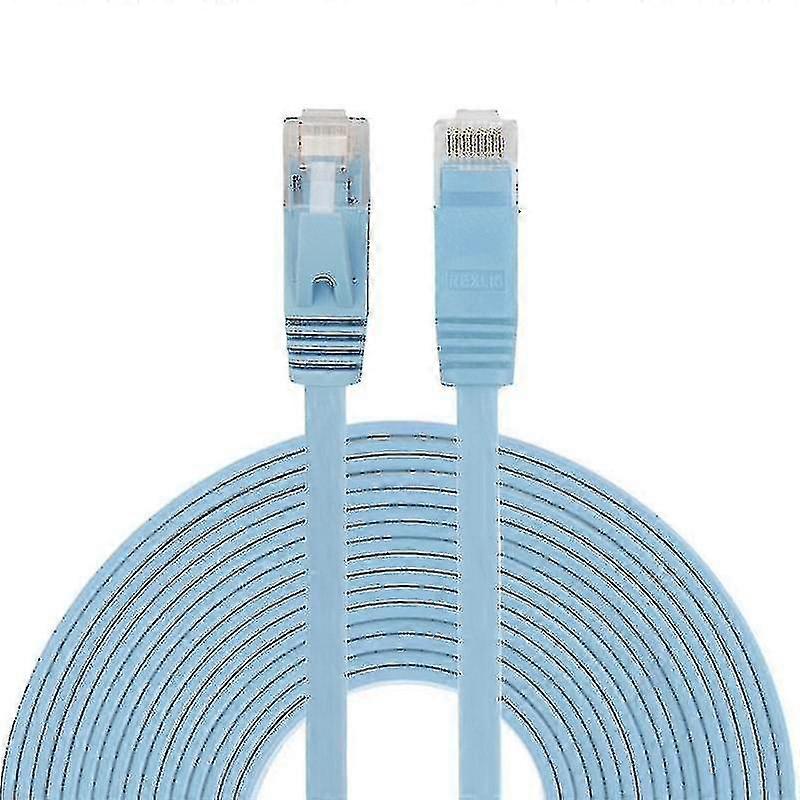 10m Cat6 Ultra-thin Flat Ethernet Network Lan Cable, Patch Lead Rj45 (blue)