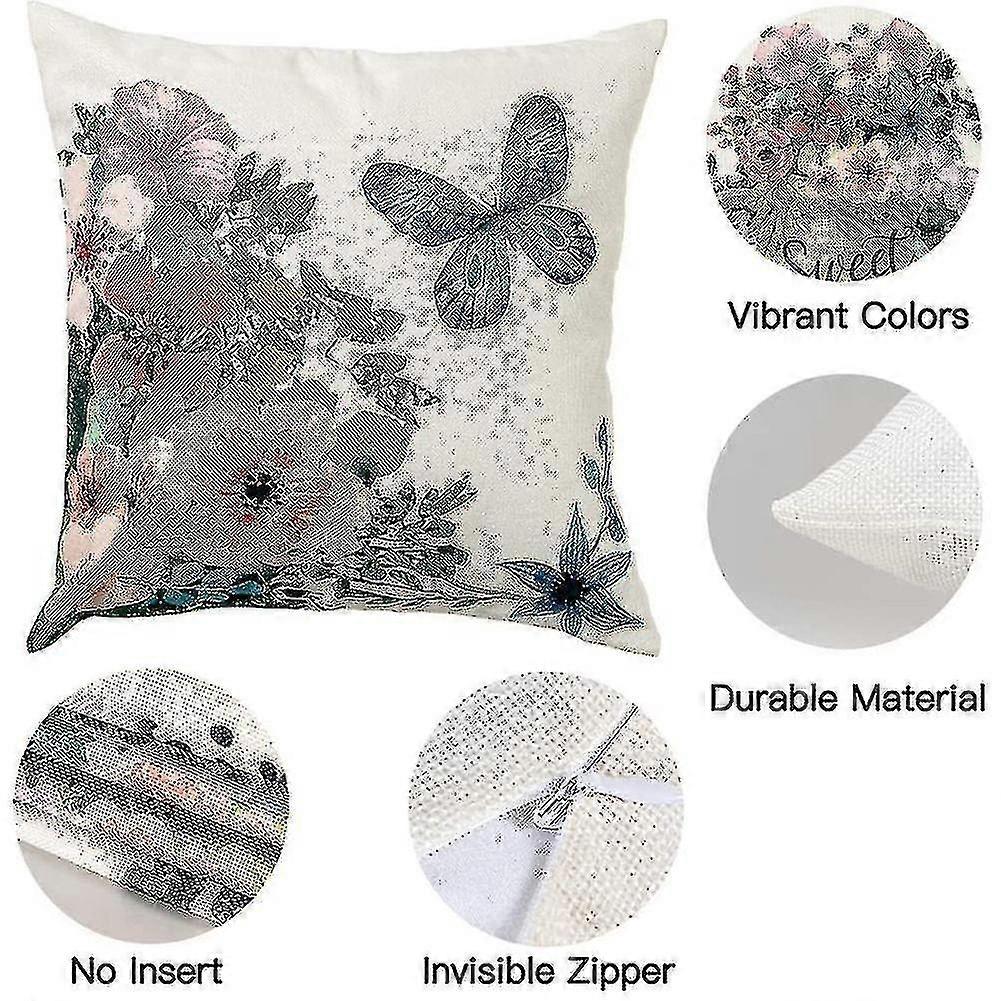 4pcs Spring Pillow Covers, Decorative Farmhouse Throw Pillows Covers