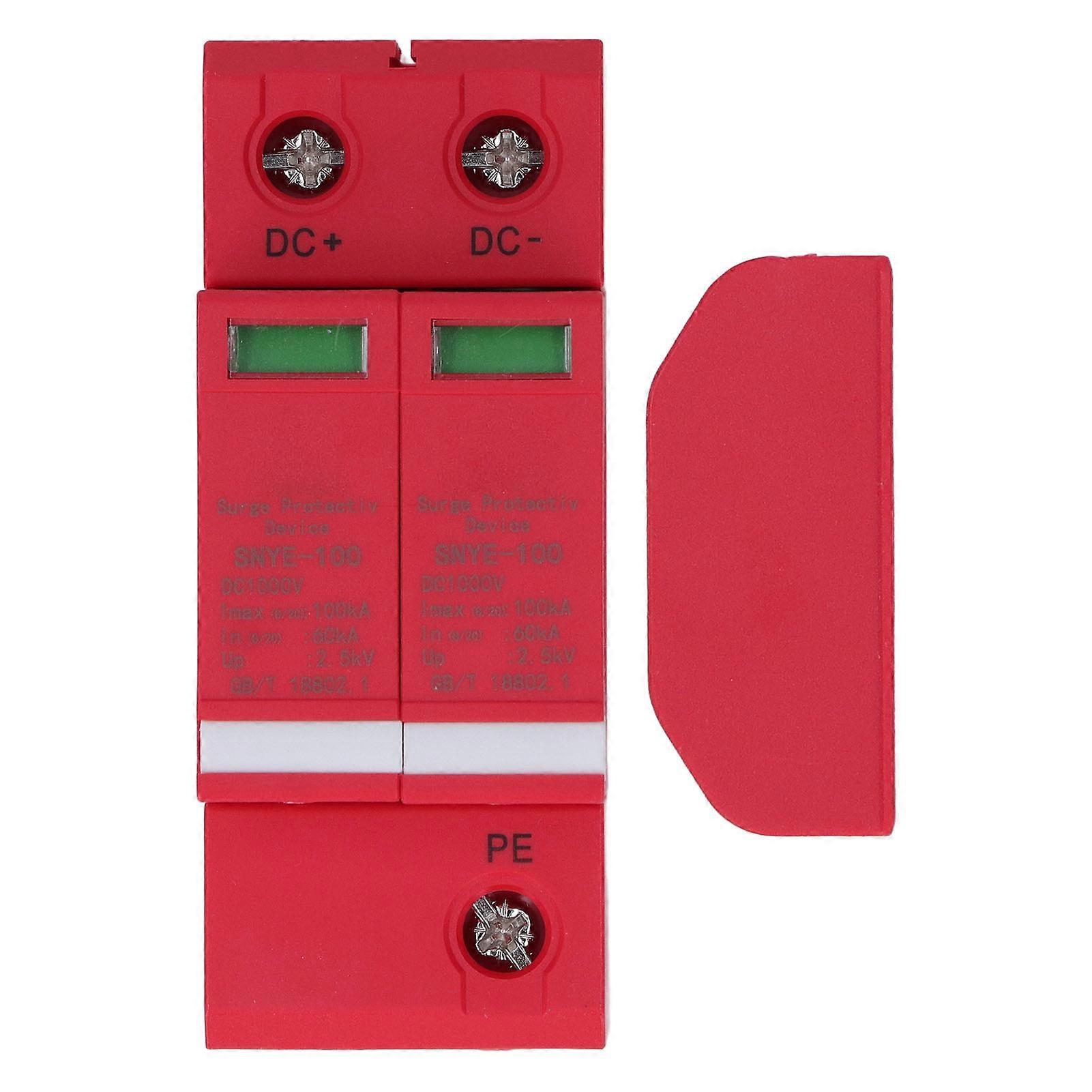 2P Surge Protector Overvoltage Protection Arrester Device for Power Distribution Box 100KA DC1000V