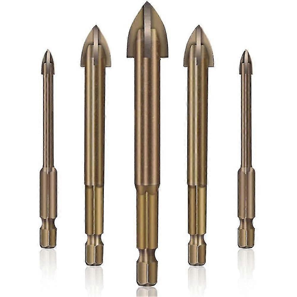 5pcs universal drilling tool,cross drill bit,compatible with ceramic tile wall