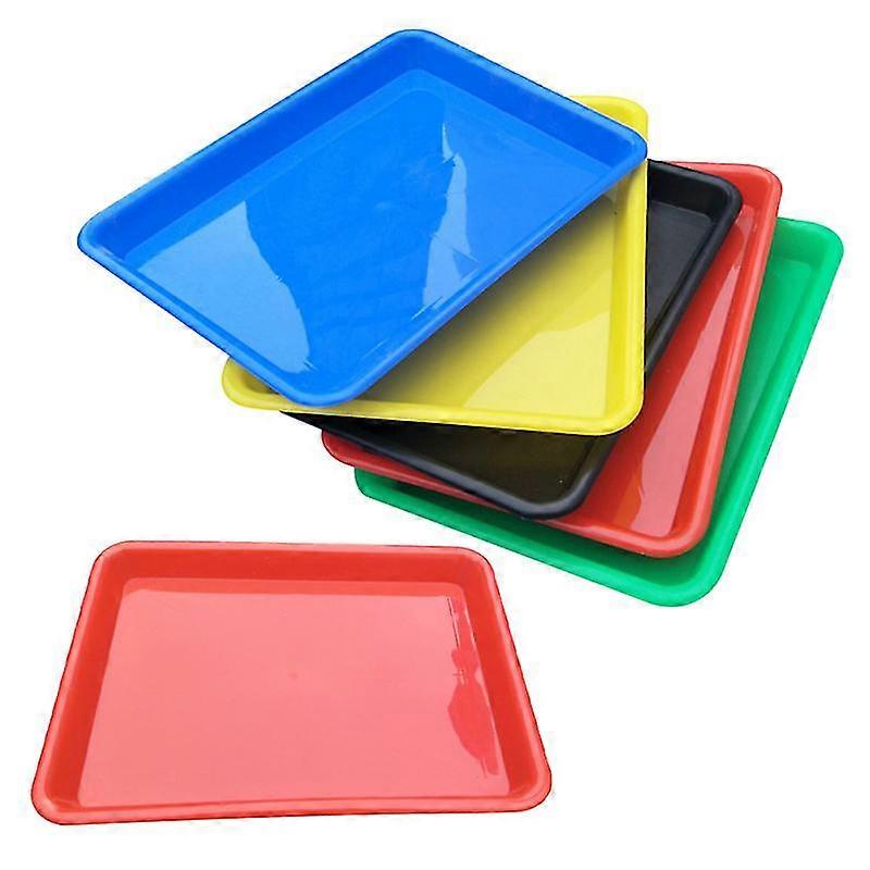 6pcs plastic trays rectangular storage holder mini container (random color)