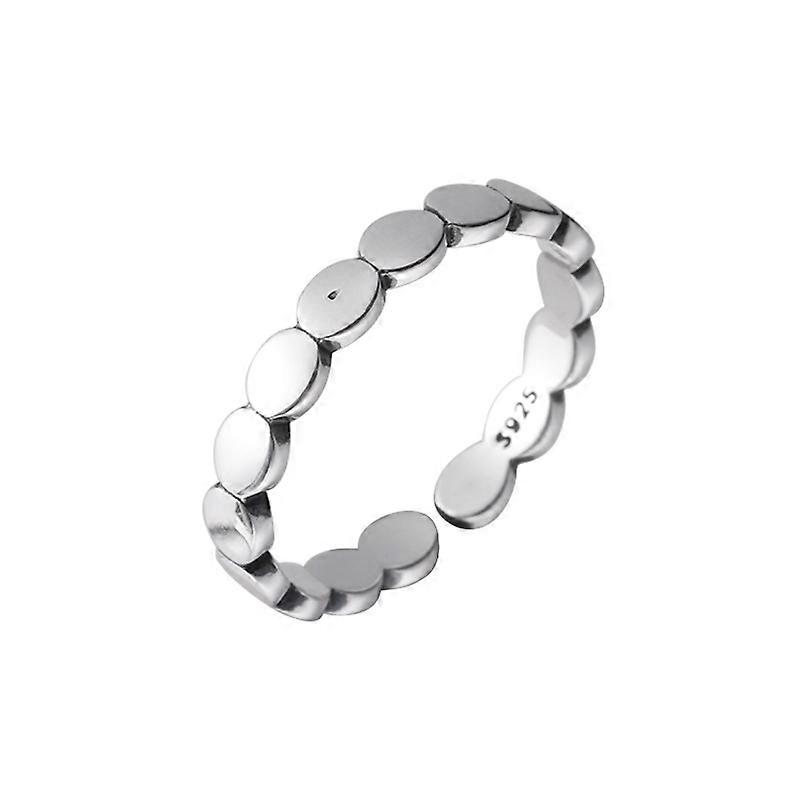 925 sterling silver retro disc ring female simple personality open ring