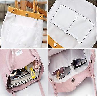 Borsa In Velluto A Coste Donna - Grande Tote A Tracolla, Morbida E Capiente, Per Shopping, Scuola E Viaggi, Colori Vari