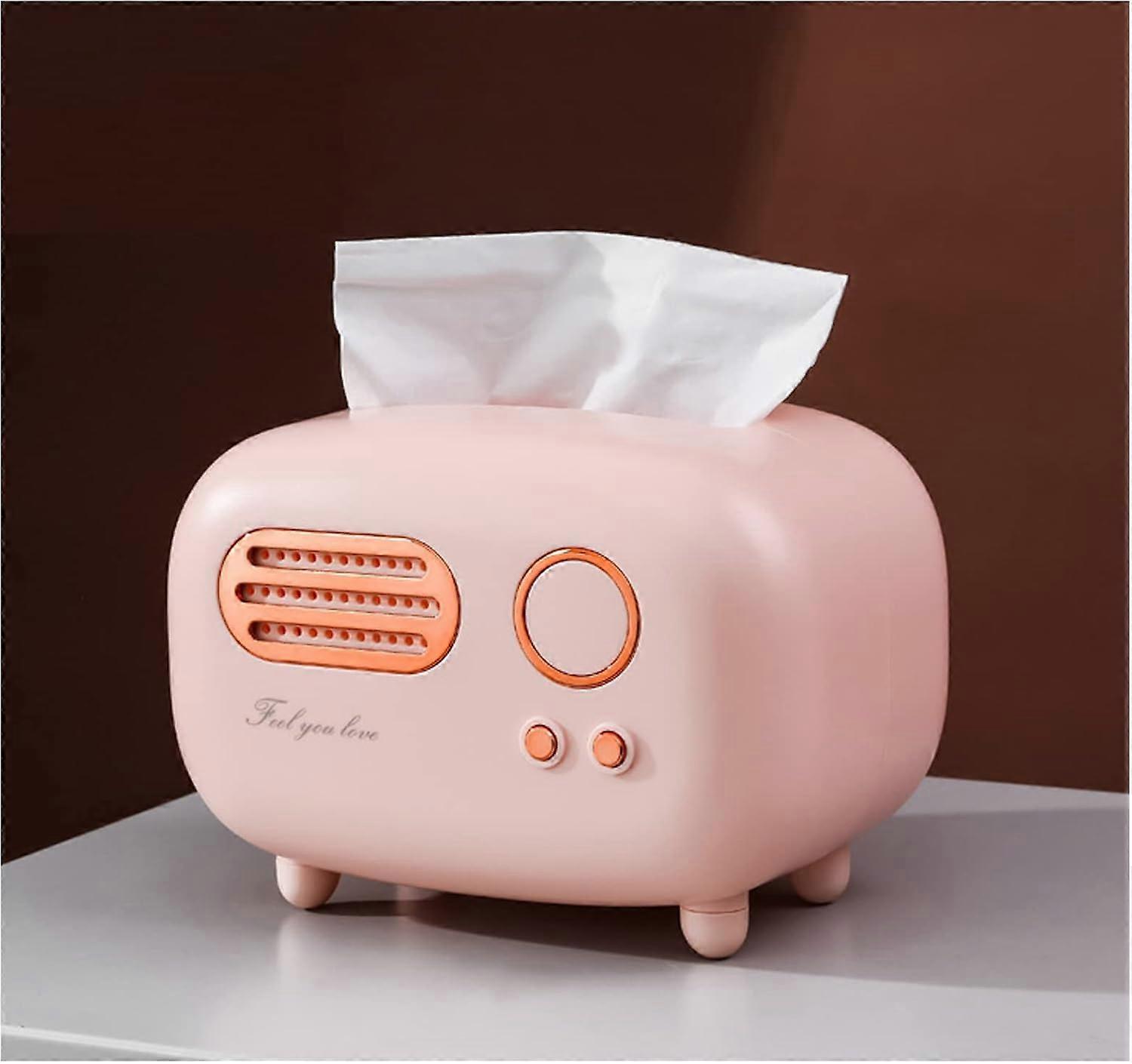 1 pcs Retro Radio Shape Tissue Cover Box, Practical and Cute for Kitchen,Bathroom Vanity Countertops, Bedroom Dressers,Night Stands, Desks and Tables,