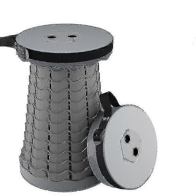 Portable Camping Stool Plastic Telescopic Stool Outdoor Foldable Chair( Color : Gray )