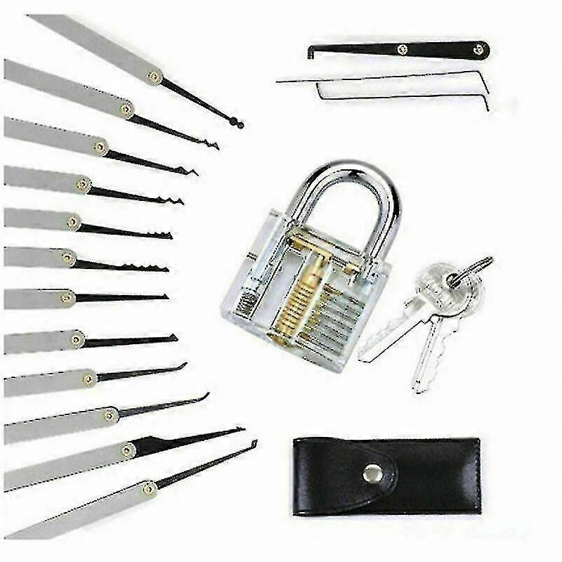 Lock Padlock Picking Kit Tools Transparent Key Extractor Lock Pick Set