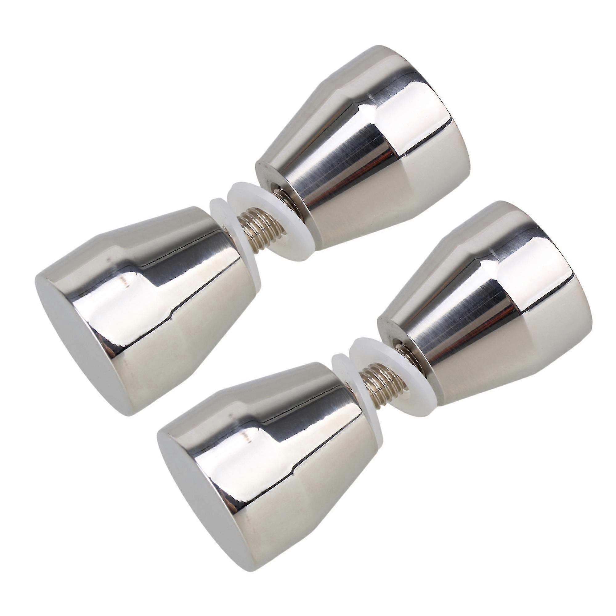 2 X Glass Door Taper Head Solid Door Knobs Pull Handle Home Accessories
