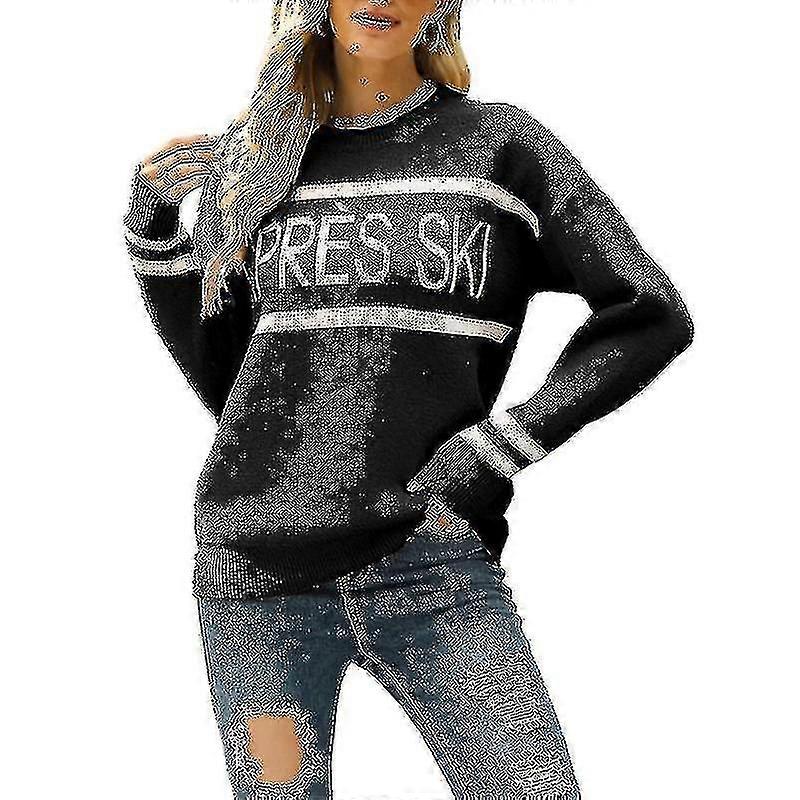 Damen Après-Ski-Pullover für Herbst und Winter Langärmeliger Freizeitpullover