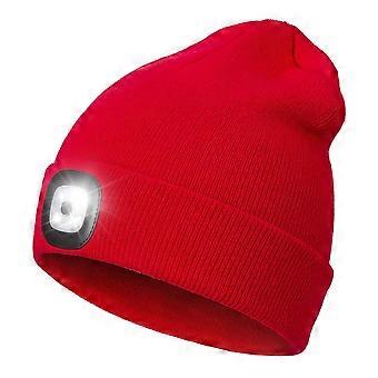 Knitted Hat with LED Light for Jogging Hiking