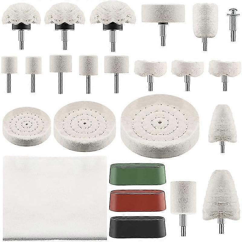 21pcs Buffing Pad Polishing Wheel Kits,cone Column Mushroom Round T Shaped Buffing Wheel For Manifo