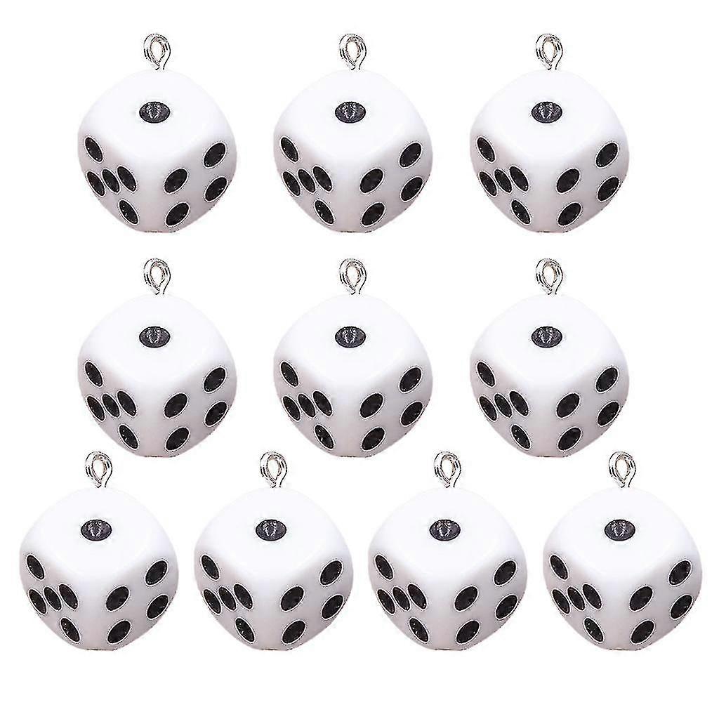 10-pack Resin Dice With 0.16in Loop For Diy Crafts Table Games Accessories