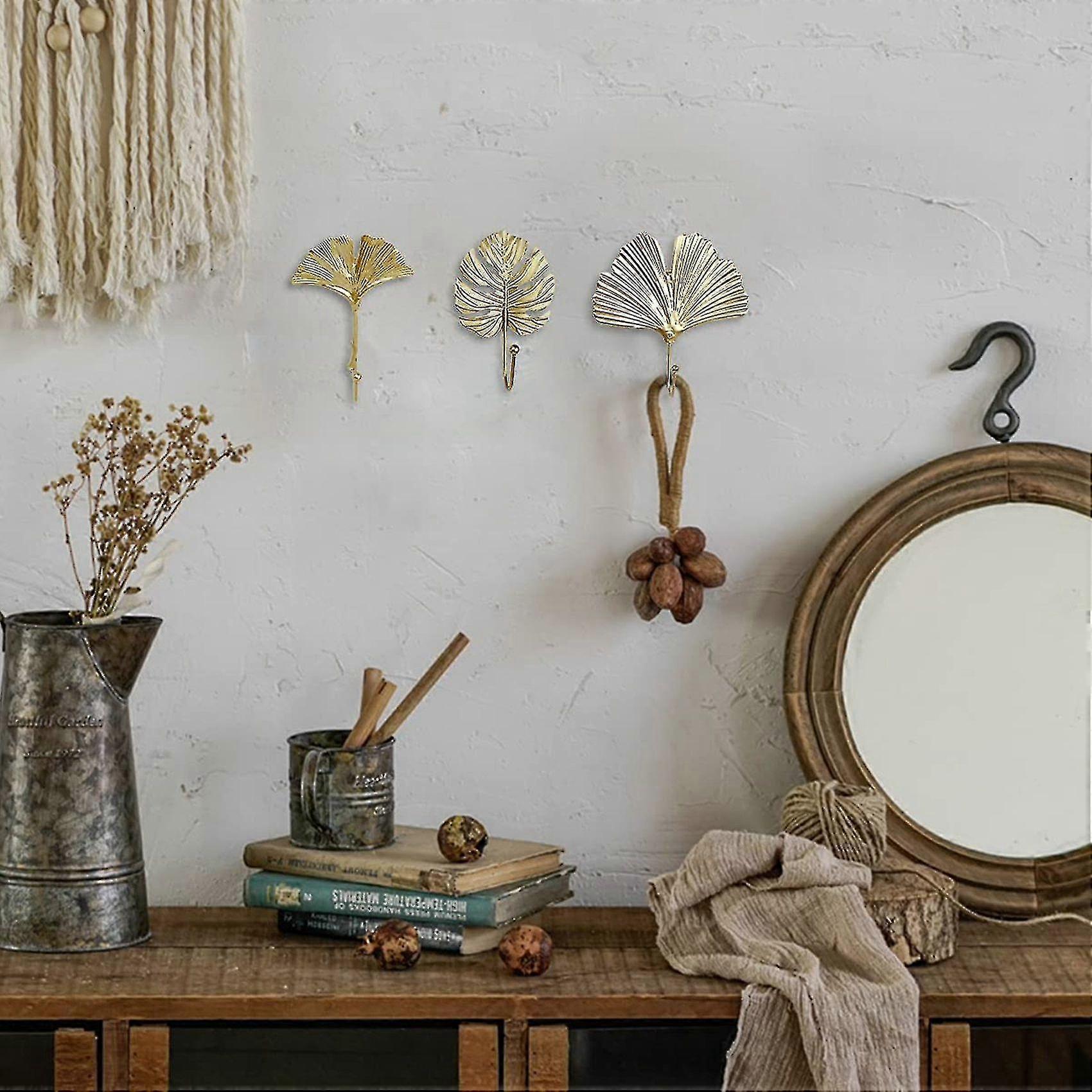 Vintage Coat Hooks Wall Hooks Decor Leaf Shape Multi-purpose Hooks B