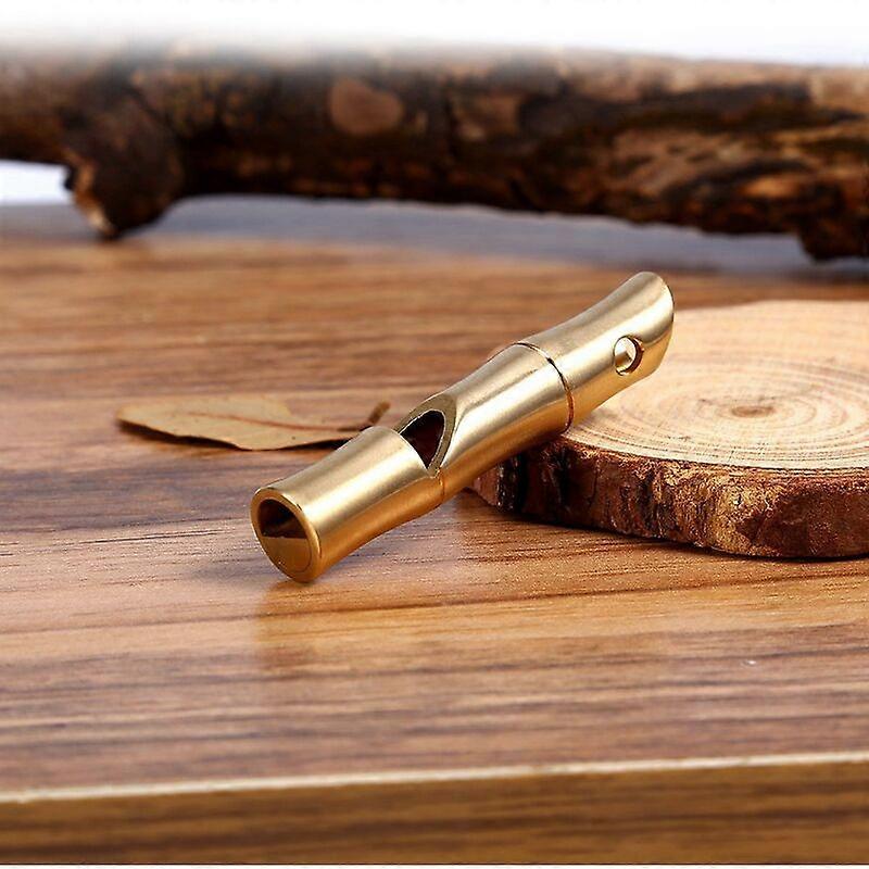EDC handmade high decision brass bamboo section whistle tool for aid and defense