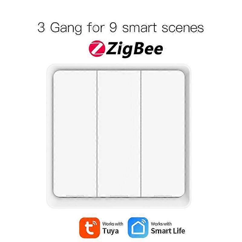 1/2/3/4Gang Zigbee Wireless Wall Scene Switch Interruptor Light Switch Remote Control Battery Powered Receiver for LED Lamp
