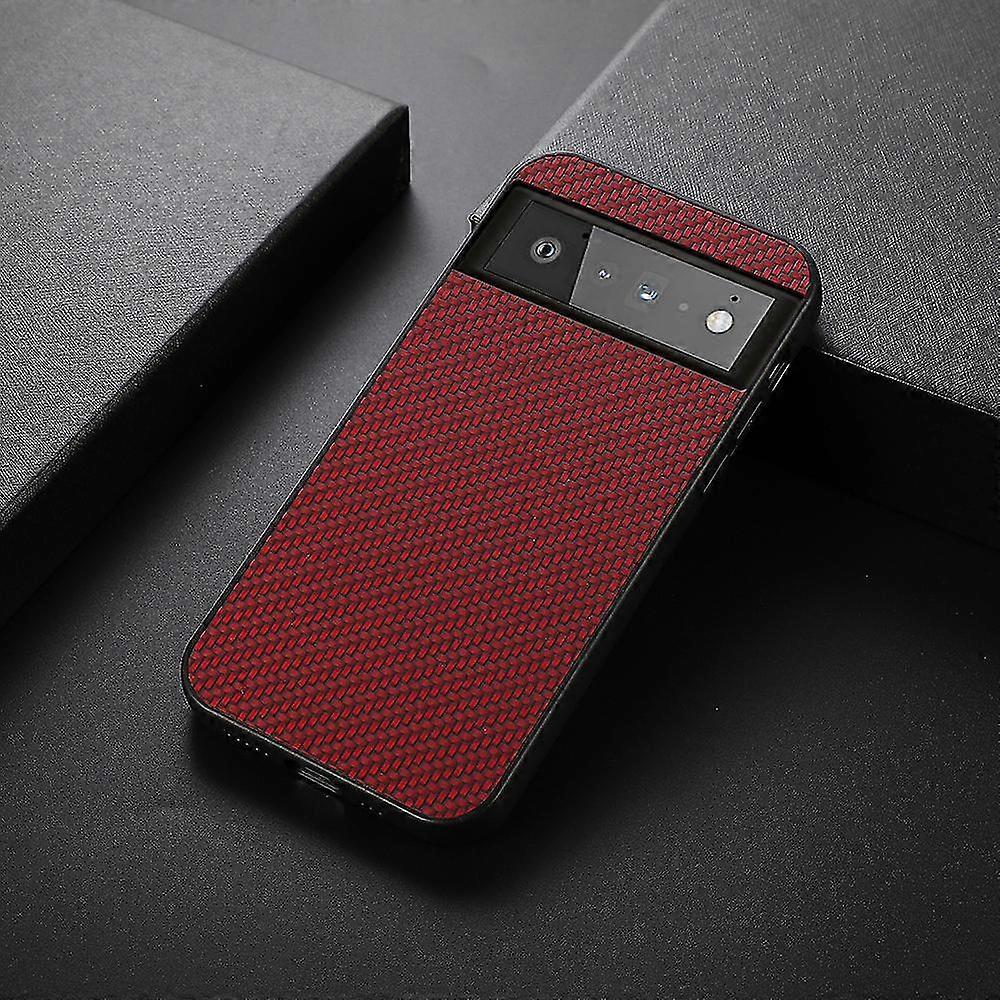 Carbon Fiber Case Compatible With Google Pixel 7 Pro/7, Soft Tpu Frame + Pu Leather Shockproof Cover