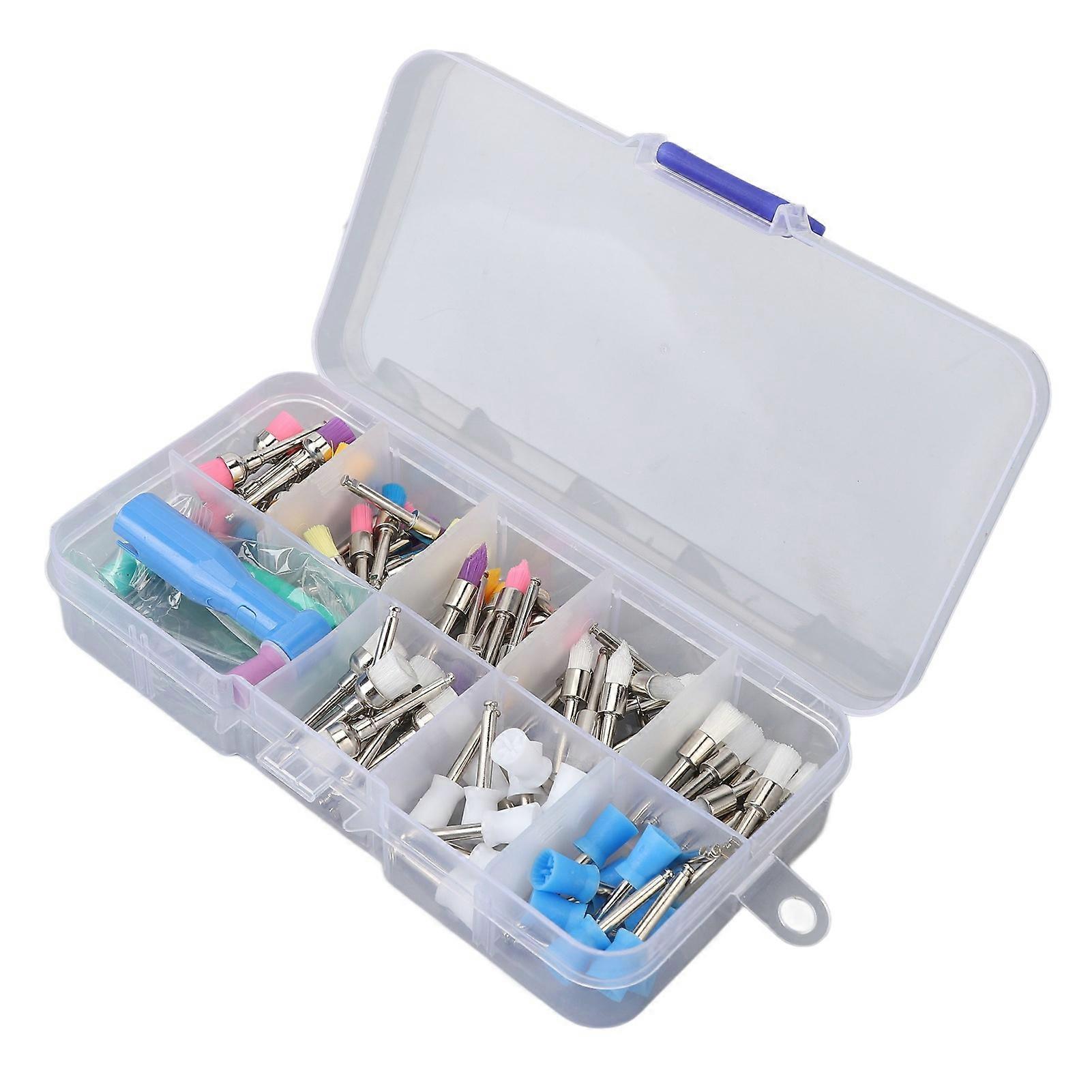 82pcs Dental Prophy Polishing Brush Cup Disposable Colorful Stain Removal Polishing Brush Head for Dental Drill