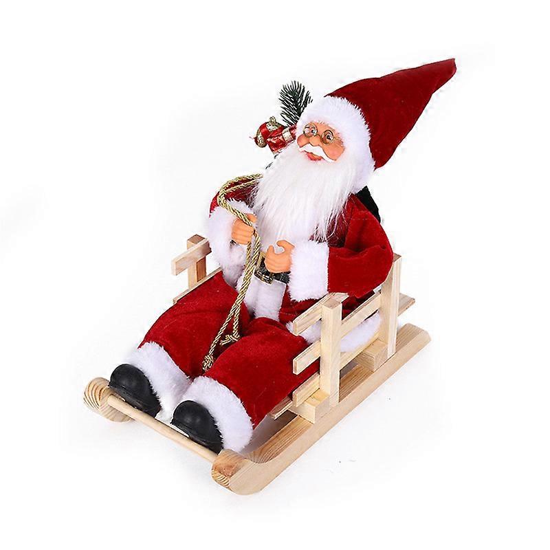 Sled Santa Christmas Decoration for Home,Stuffed Santa Claus