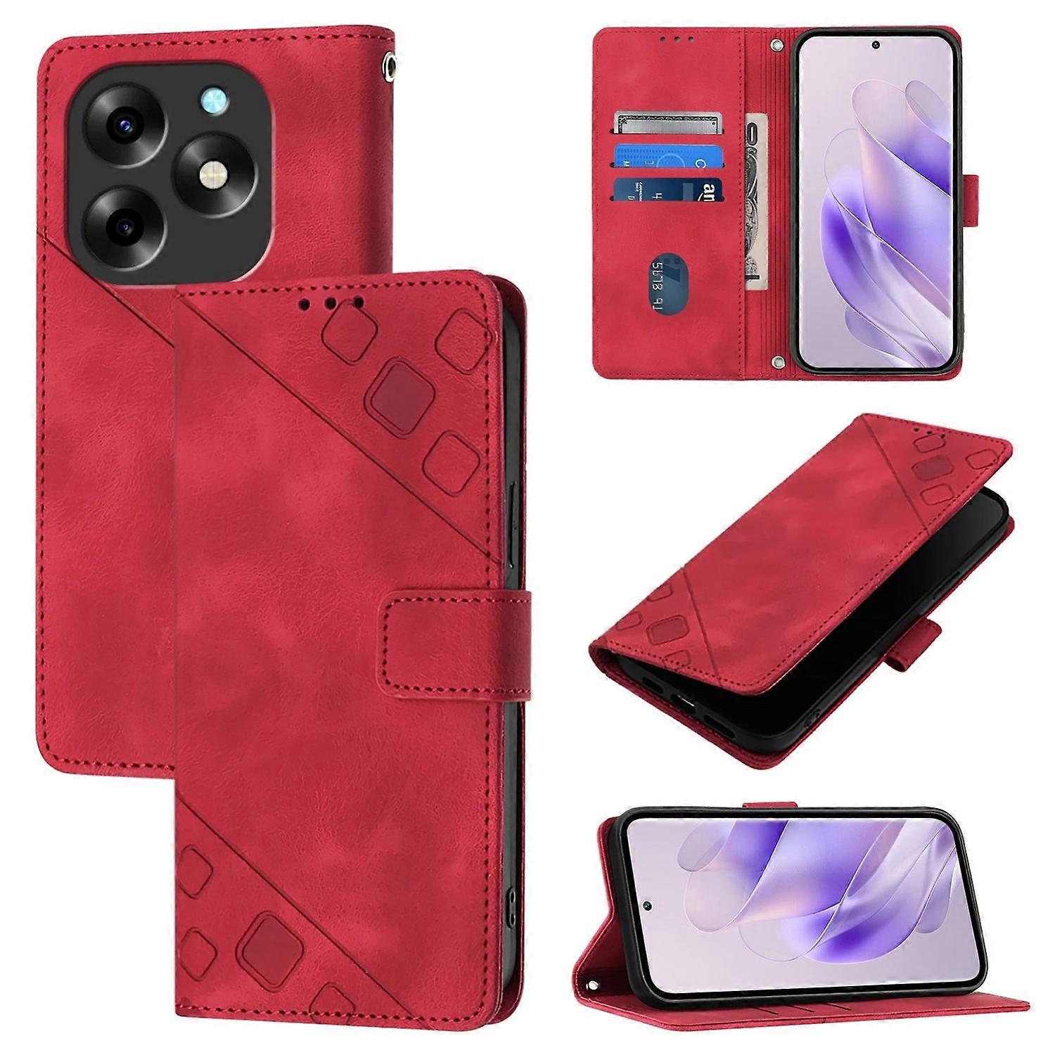 Embossed Leather Case For Itel S23+