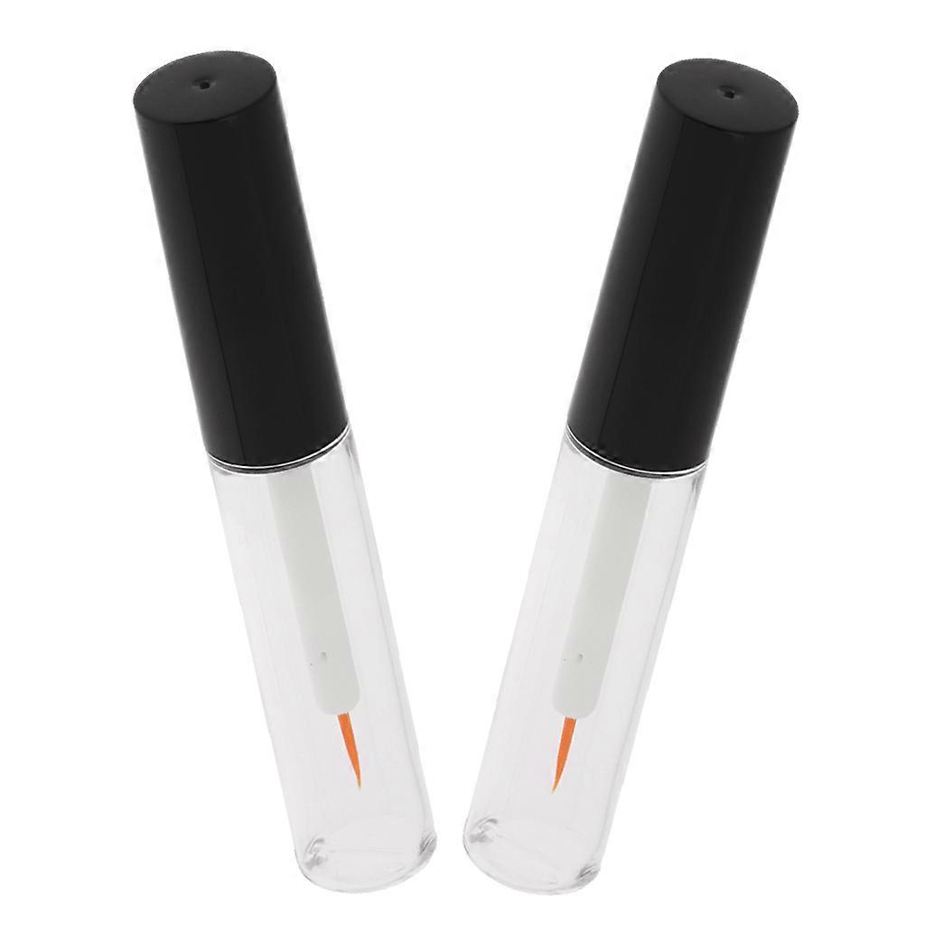 2pcs 8ml Refillable Empty Clear Acrylic Eyeliner Vials Tube Eyelash Growth Oil /Mascara/ Eye Gloss Liquid Bottle Container With Brush - Makeup Eyelash