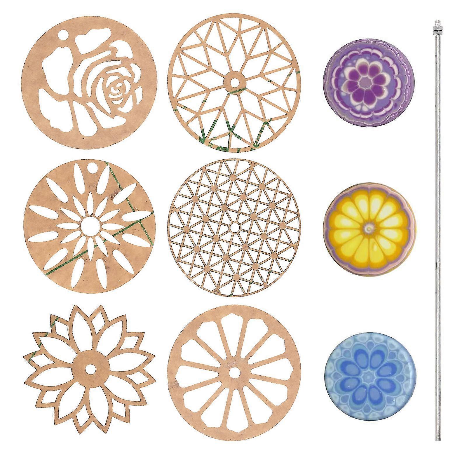 Soap Pull Through Mold Tools Set 6 Pcs Flower Templates 1 Pc Iron Rod 1 Pc Box